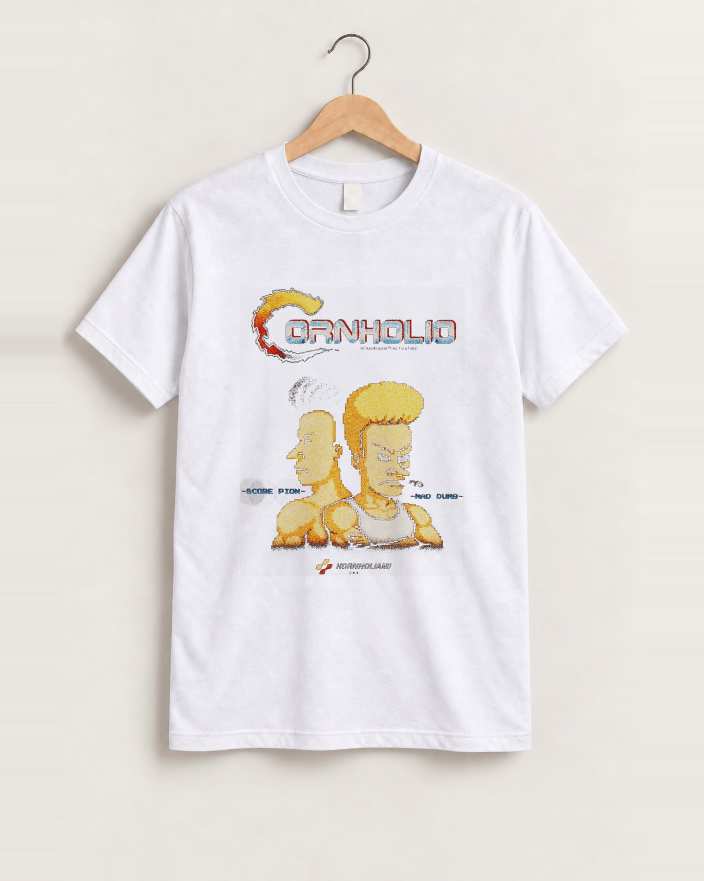 Contra 'cornholio' beavis & butthead vintage black tee front