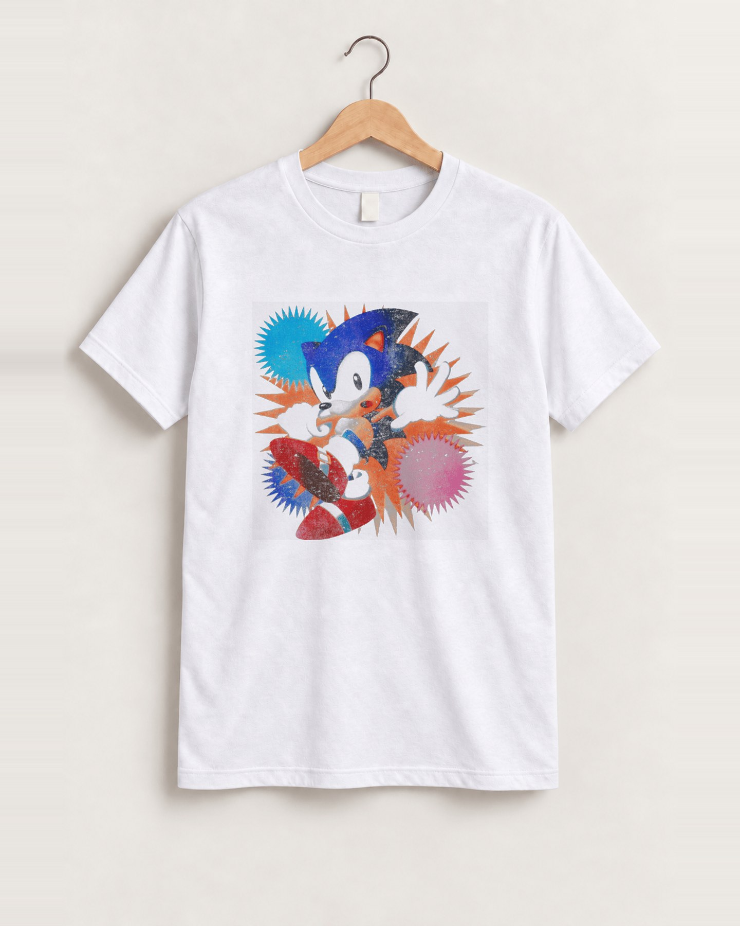 Early 90s vintage sonic white tee front