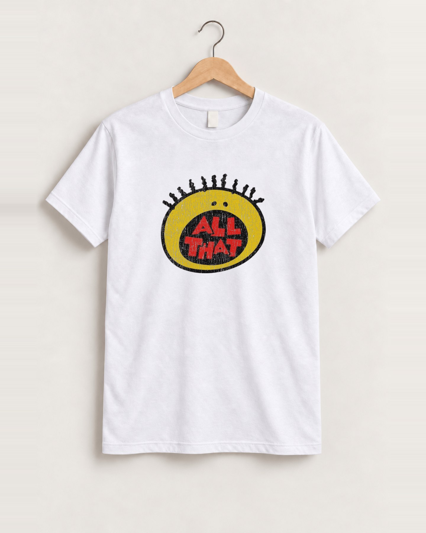 All that promo white tee front