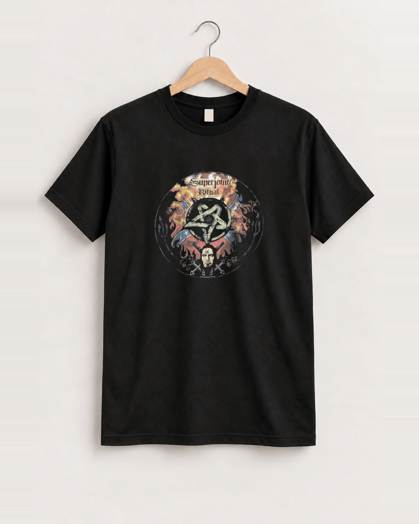 2002 Superjoint ritual black tee front
