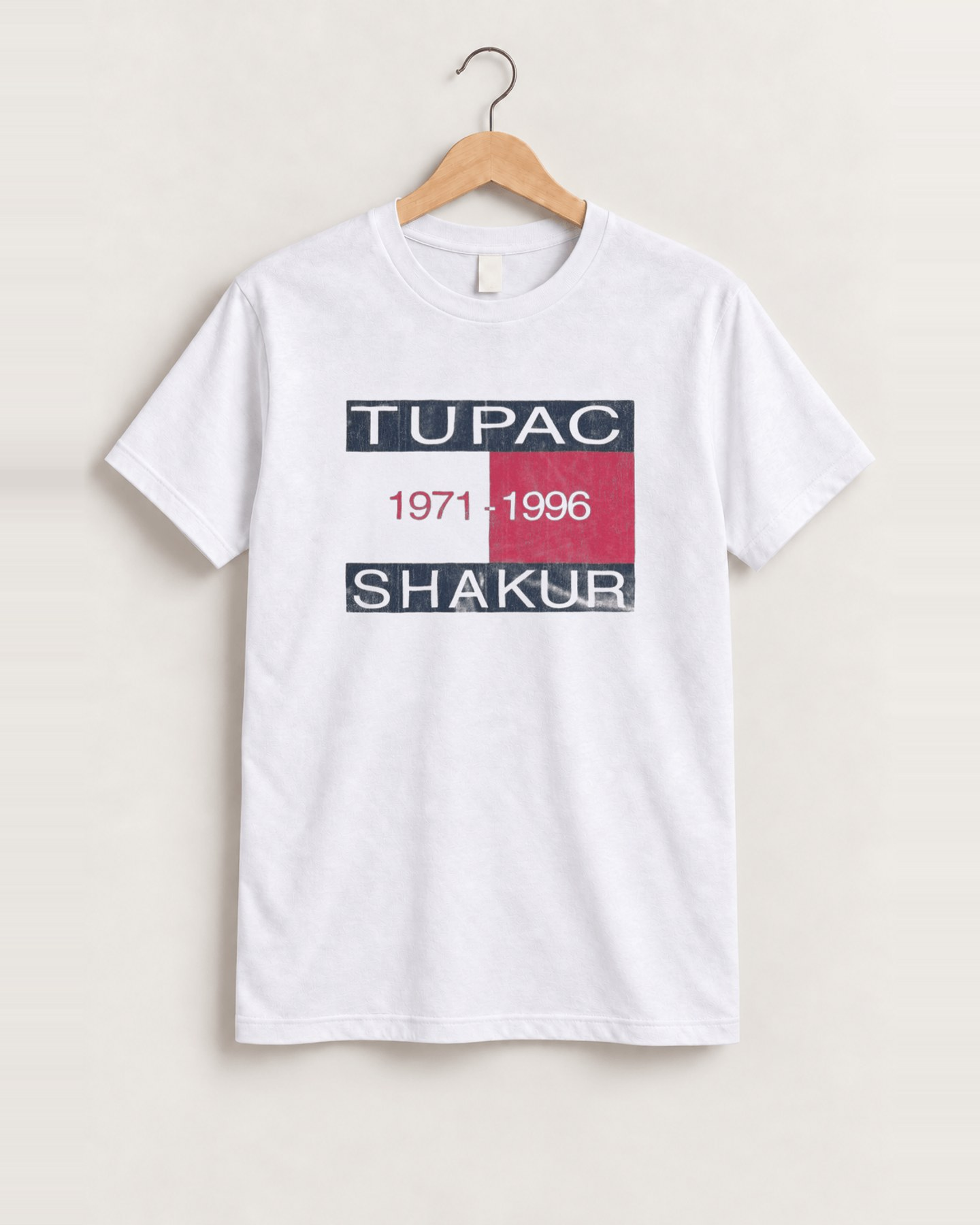 Tupac shakur memorial white tee front