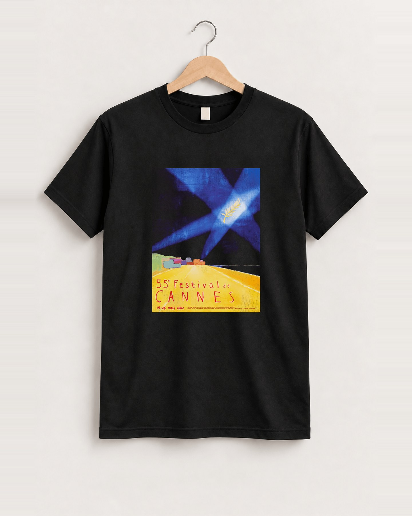2002 Cannes film festival black tee front