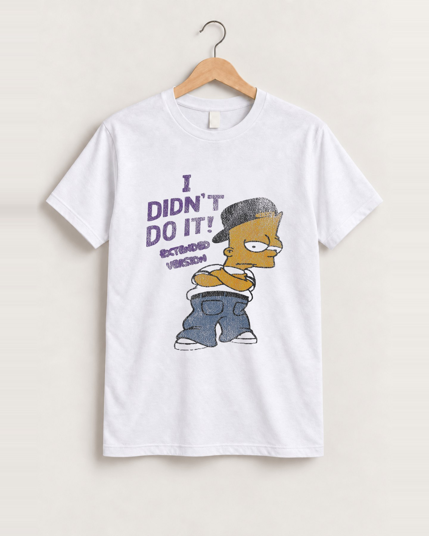 Simpson 'i didn't do it' bootleg vintage white tee front