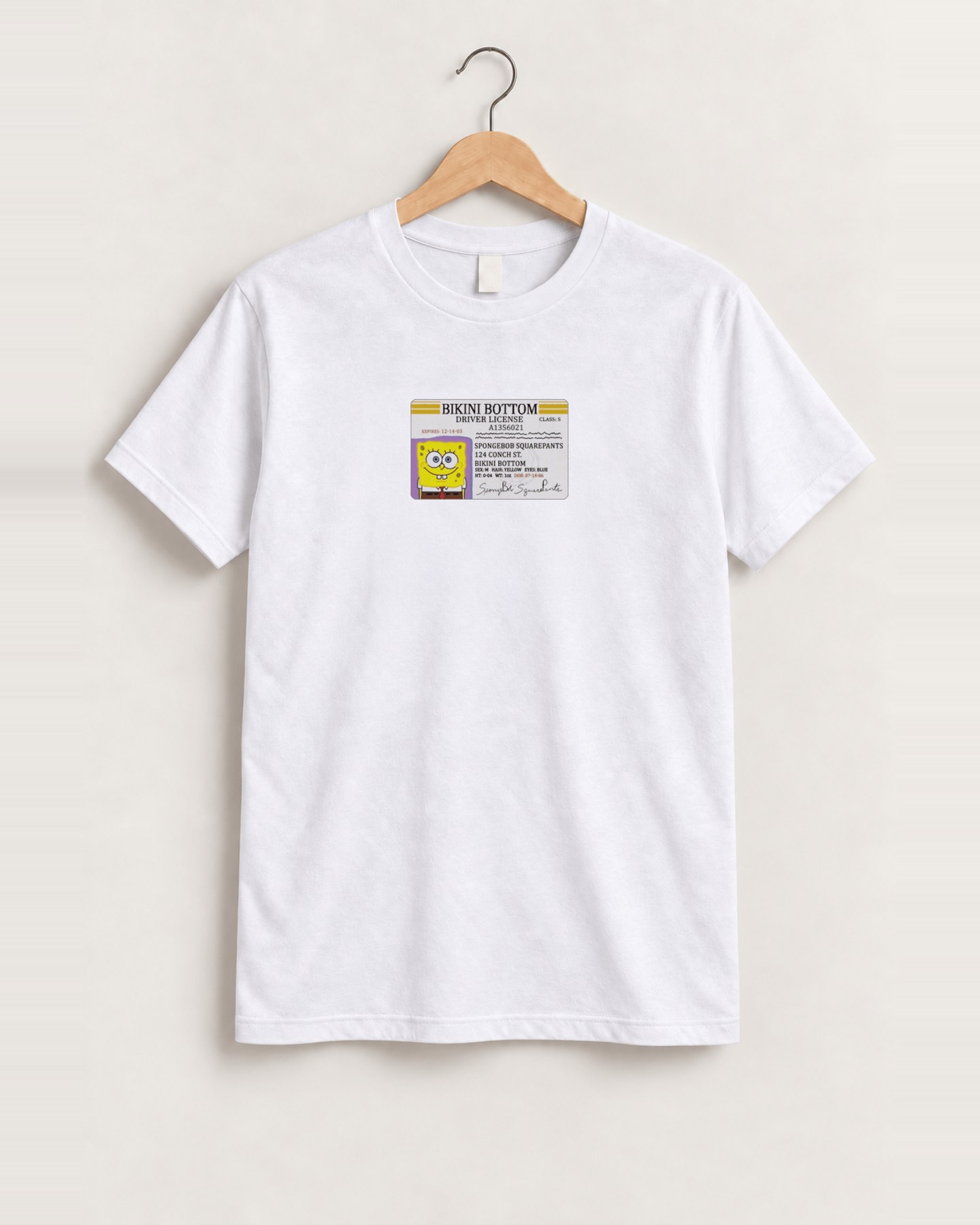 Sponge 'boating license' vintage white tee front