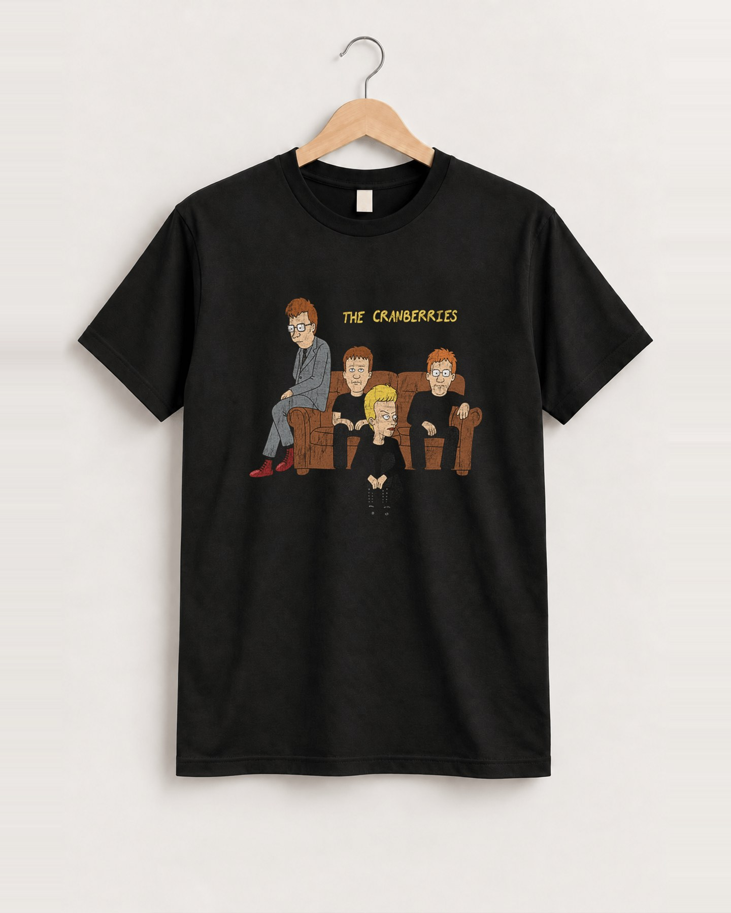 The cranberries parody vintage black t-shirt front