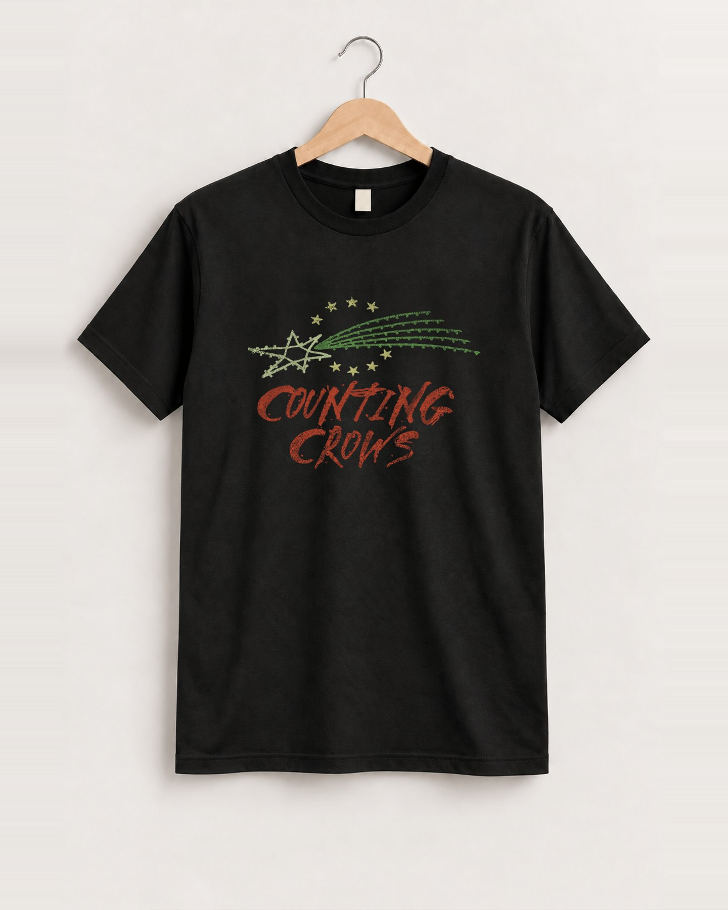 90s counting crowd 'star logo' vintage black tee front