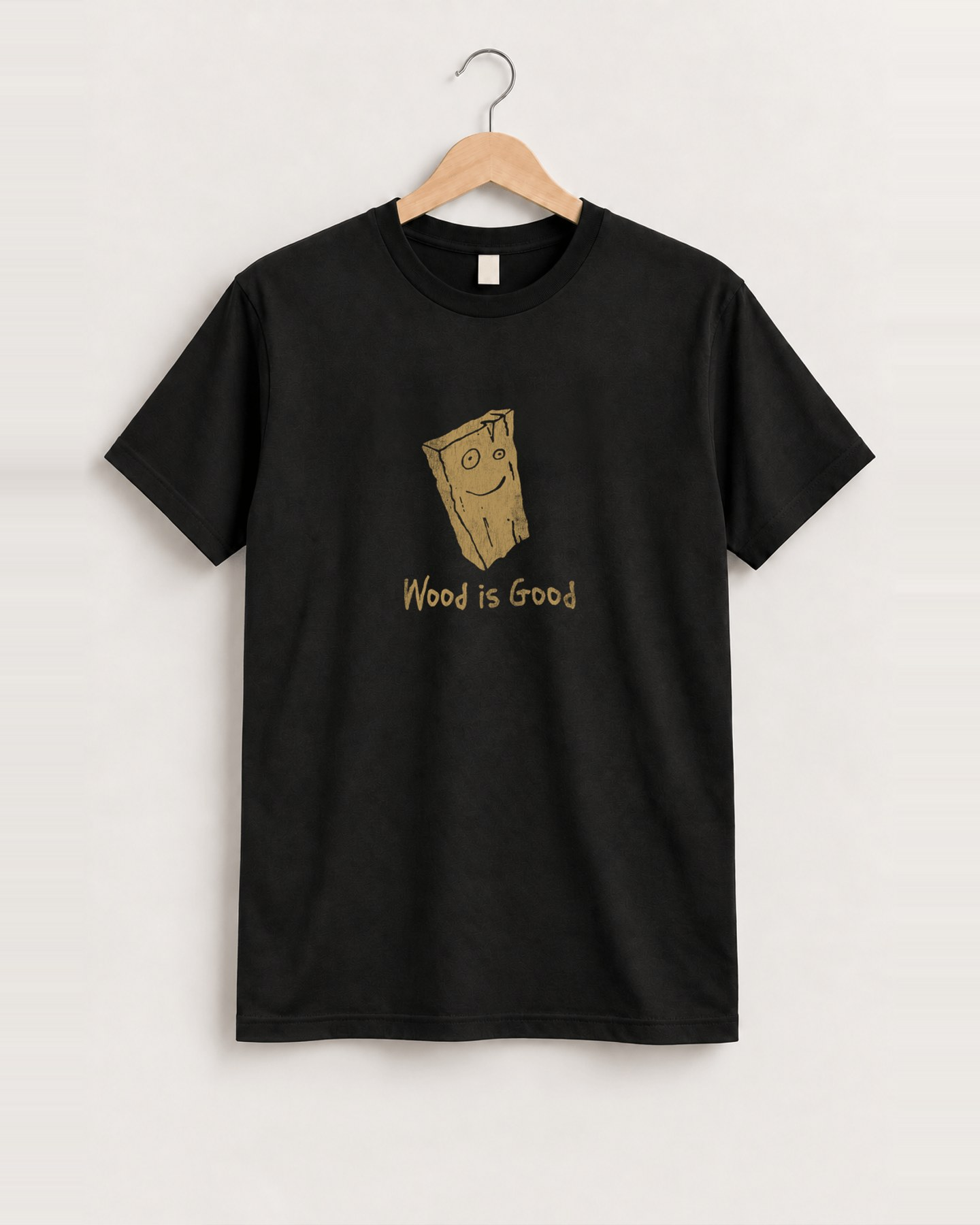 Plank ed, edd & eddy wood is good black tee front