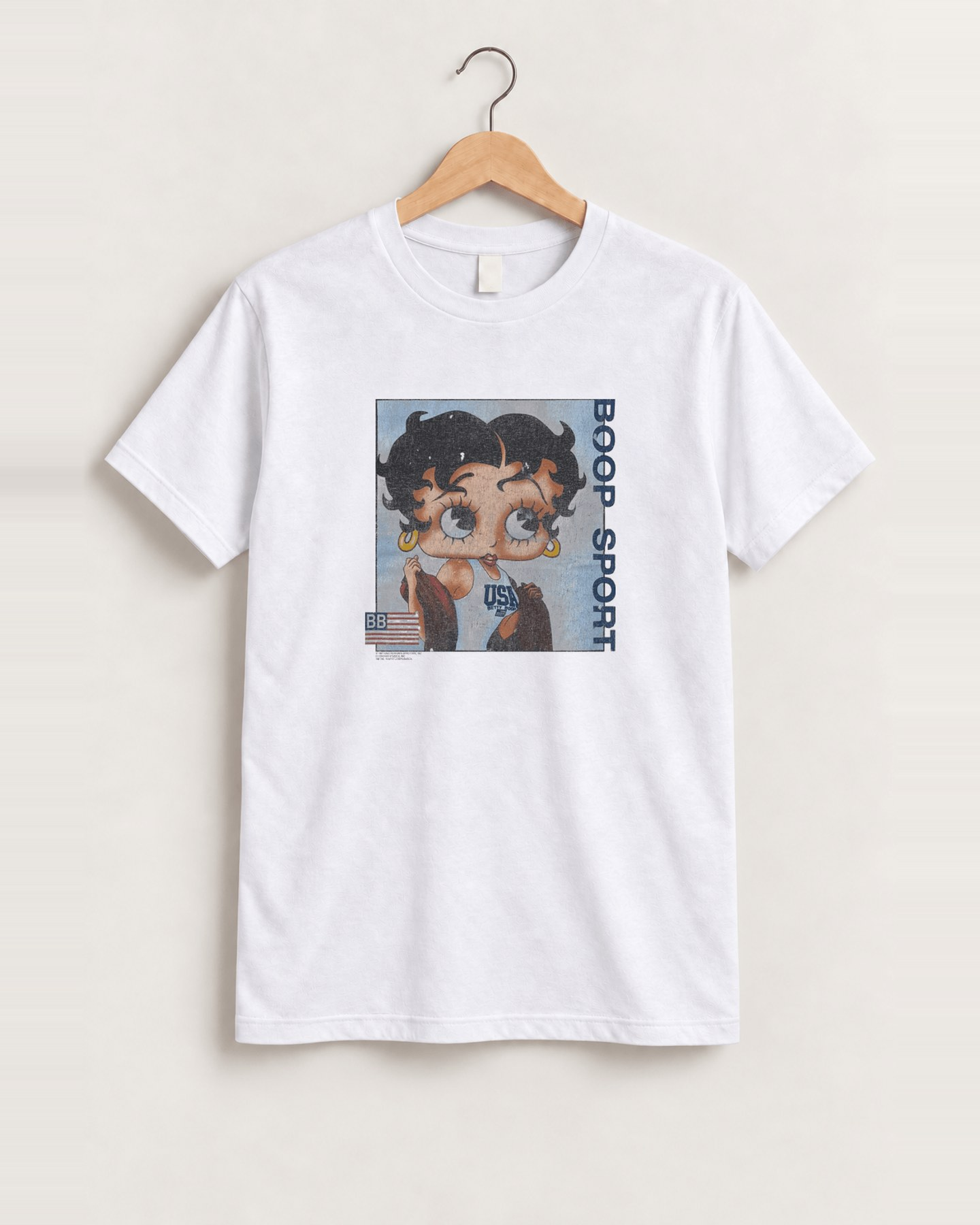90s betty boop sport white tee front