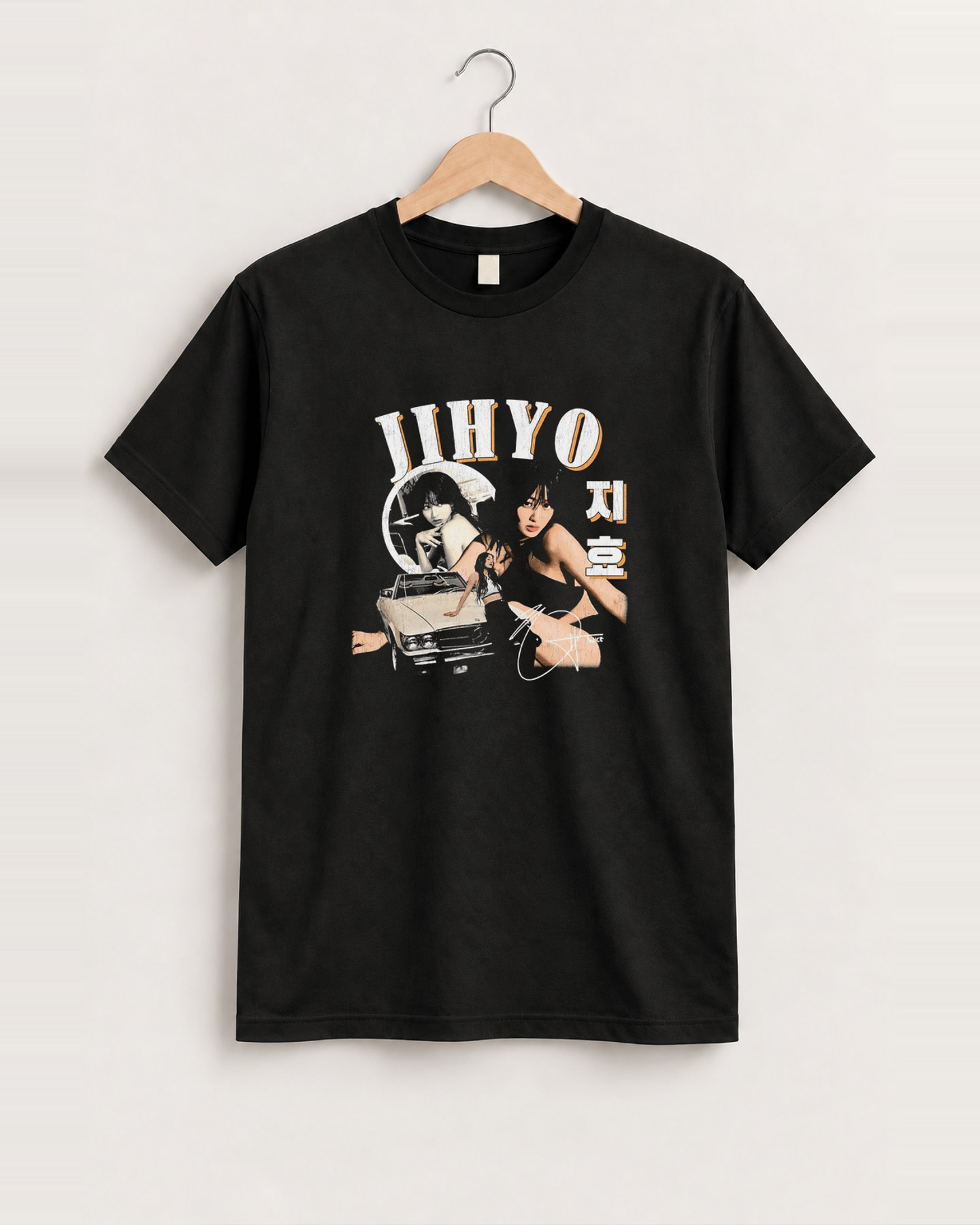 Jihyo collage black tee front