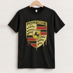 Need money for porsche black tee front