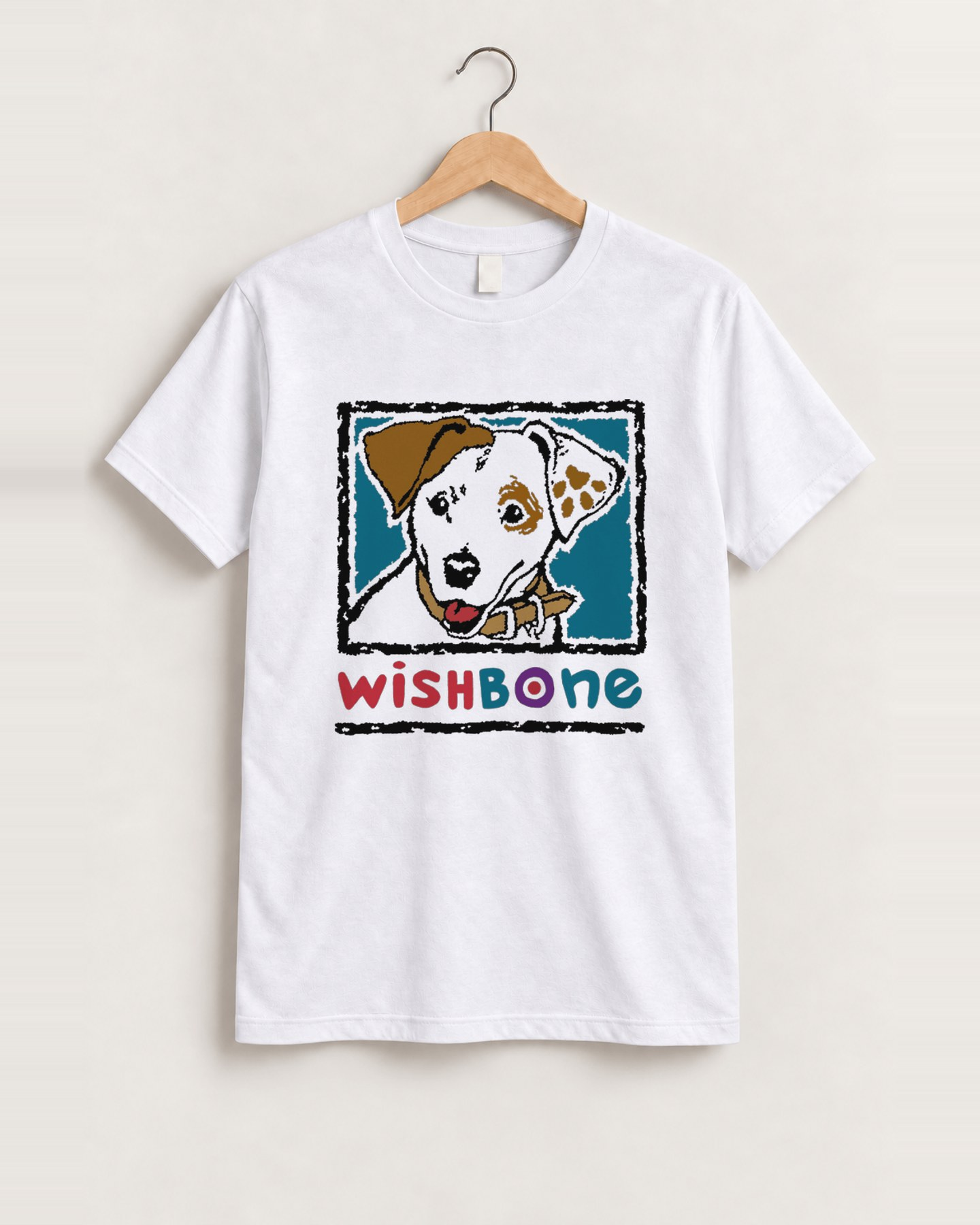 Wish bone white tee front