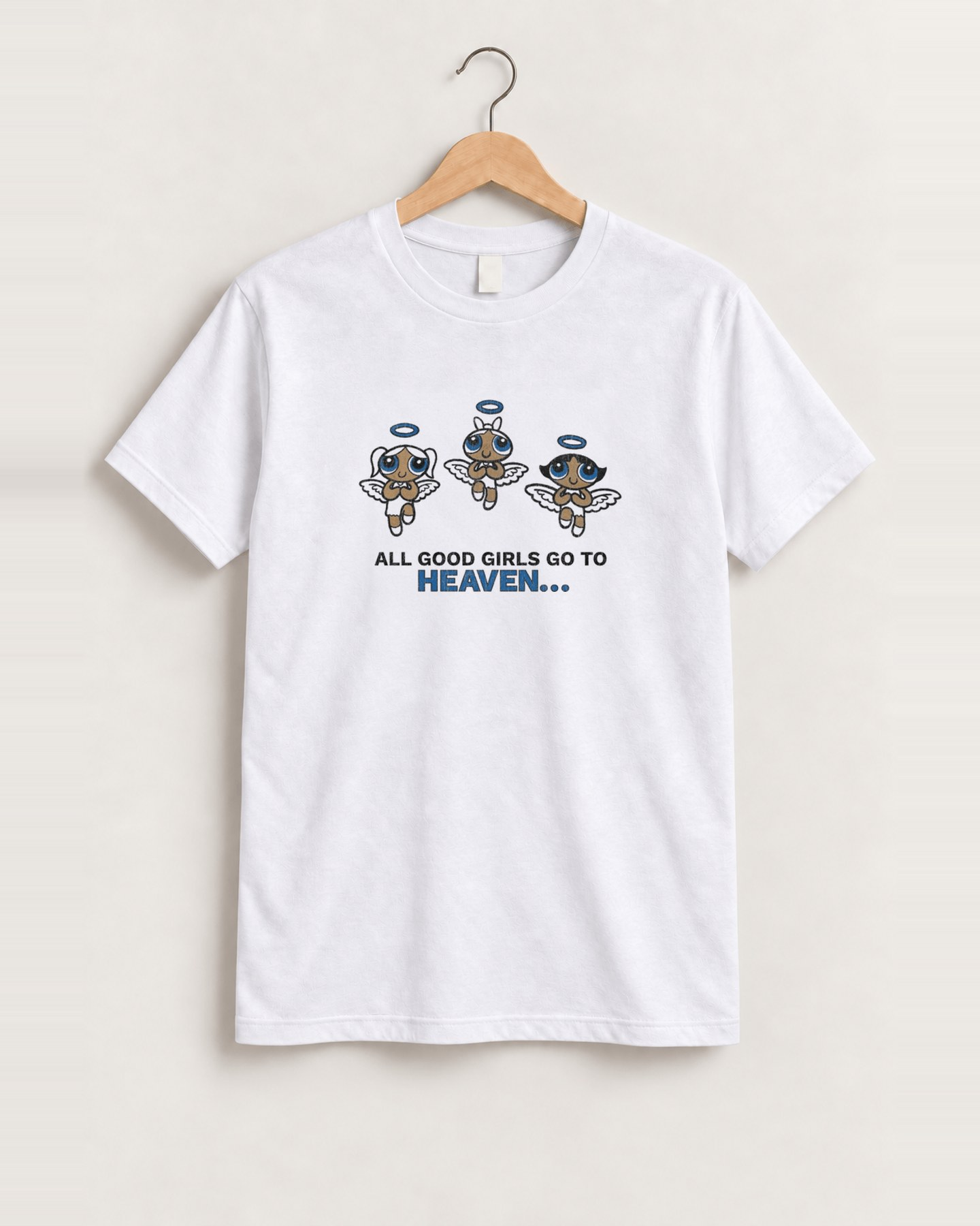 90s powerpuff girls good girls bad girls parody white tee front