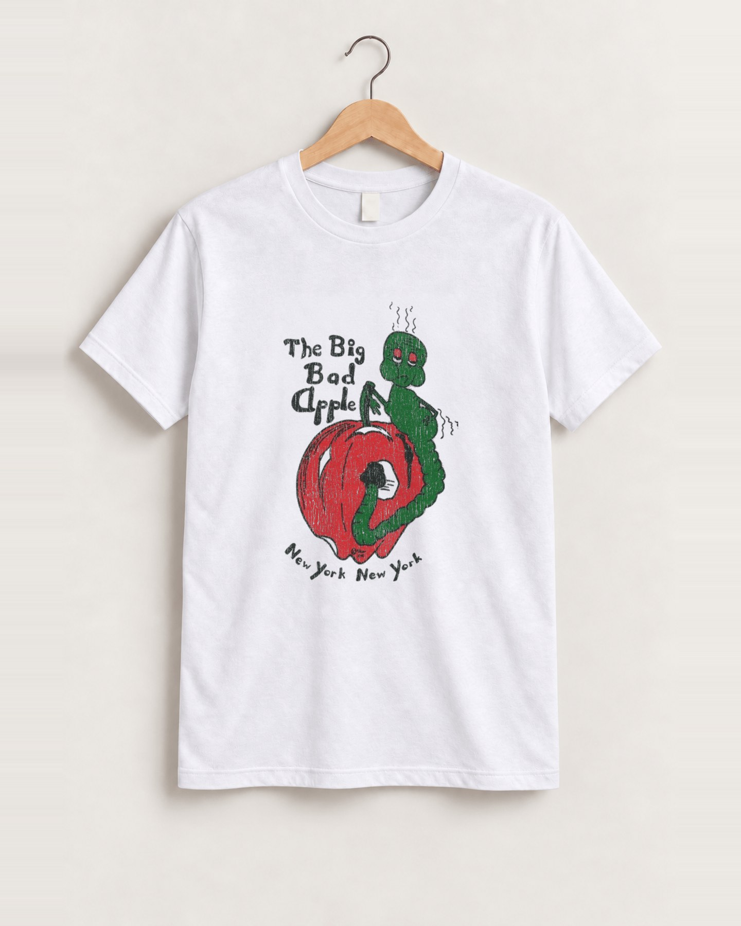 The big bad apple new york new york vintage white t-shirt front