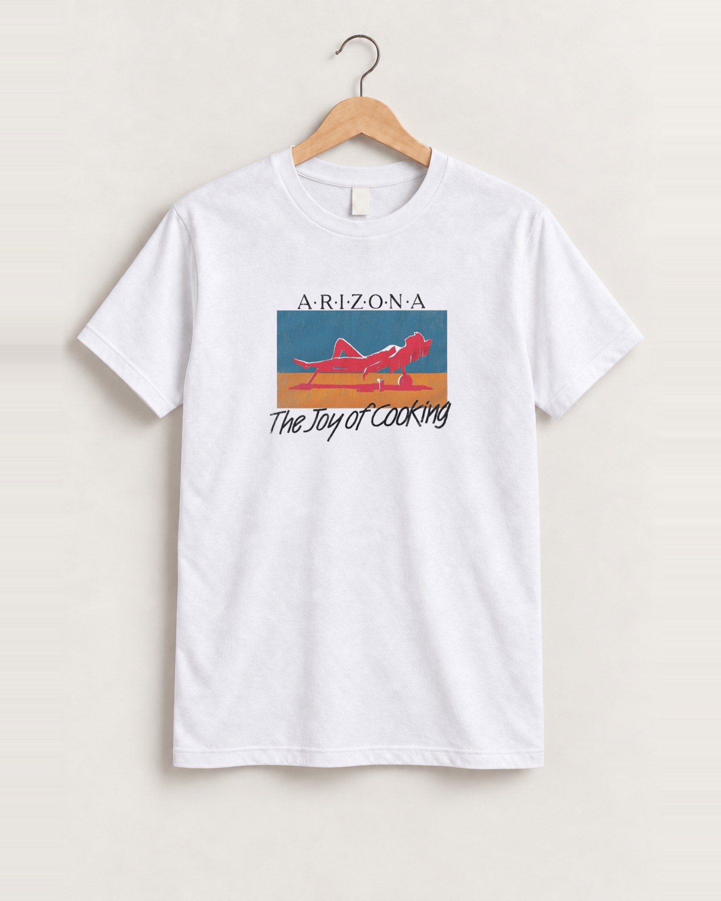 Arizona the joy of cooking white tee front