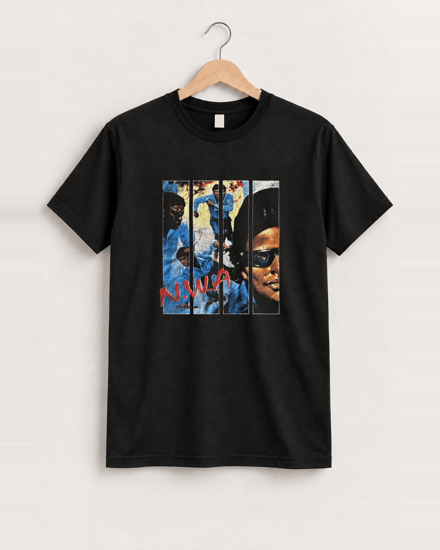 90s n.w.a black tee front