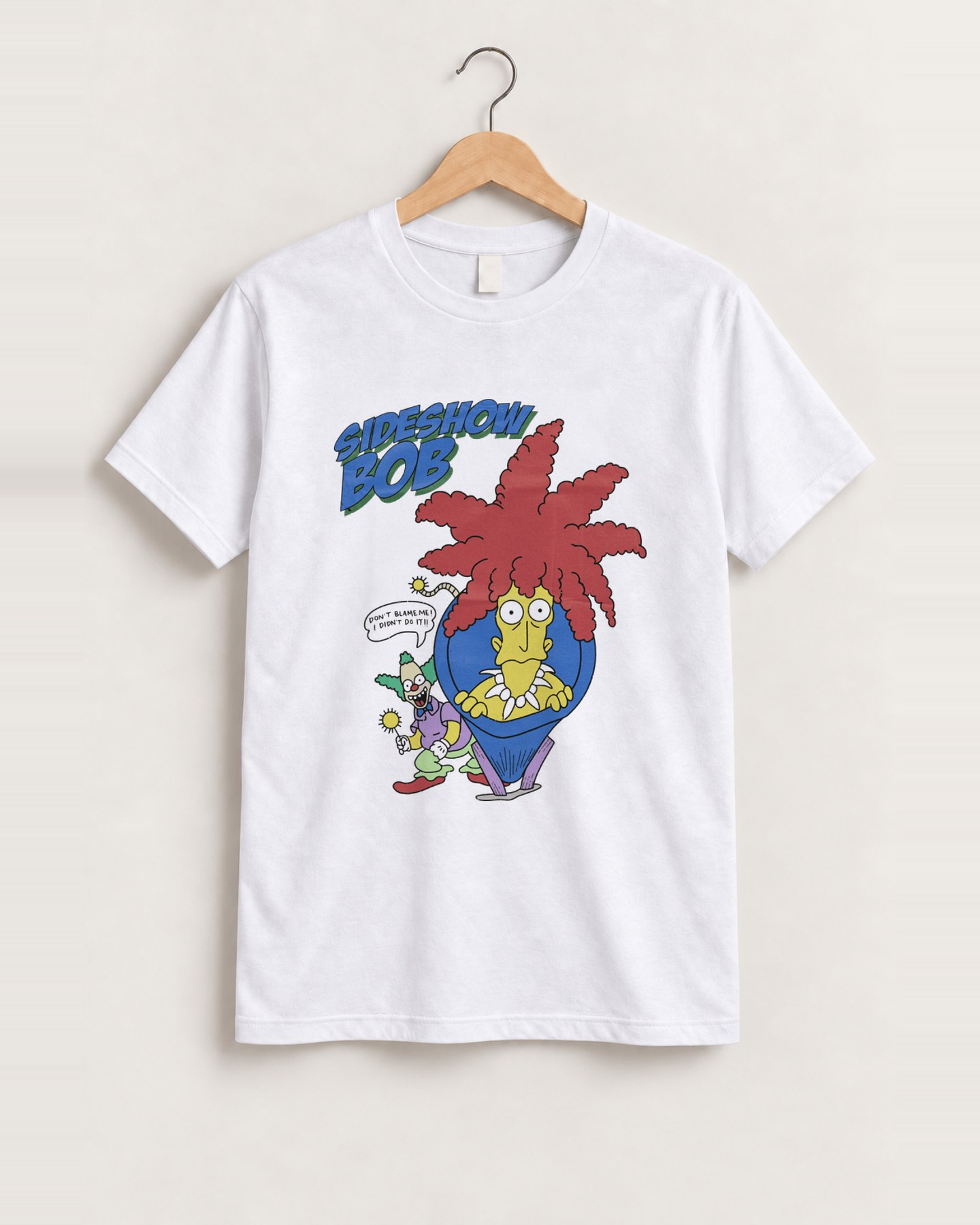 90s bootleg 'sideshow bob' vintage white tee front