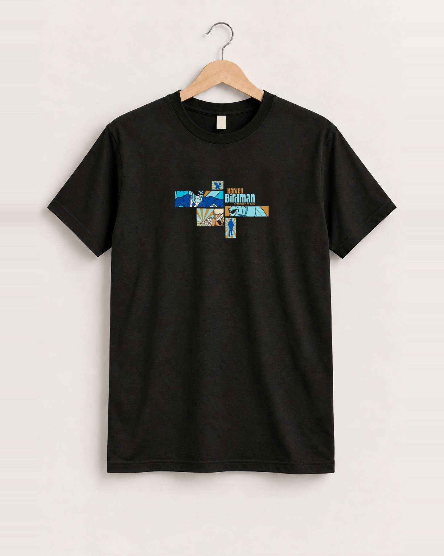 Harvey birdman box logo black t-shirt front