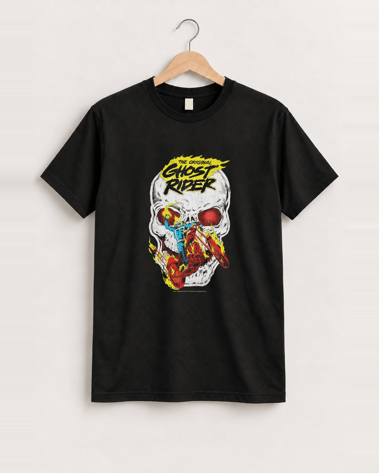 The original ghost rider black tee front