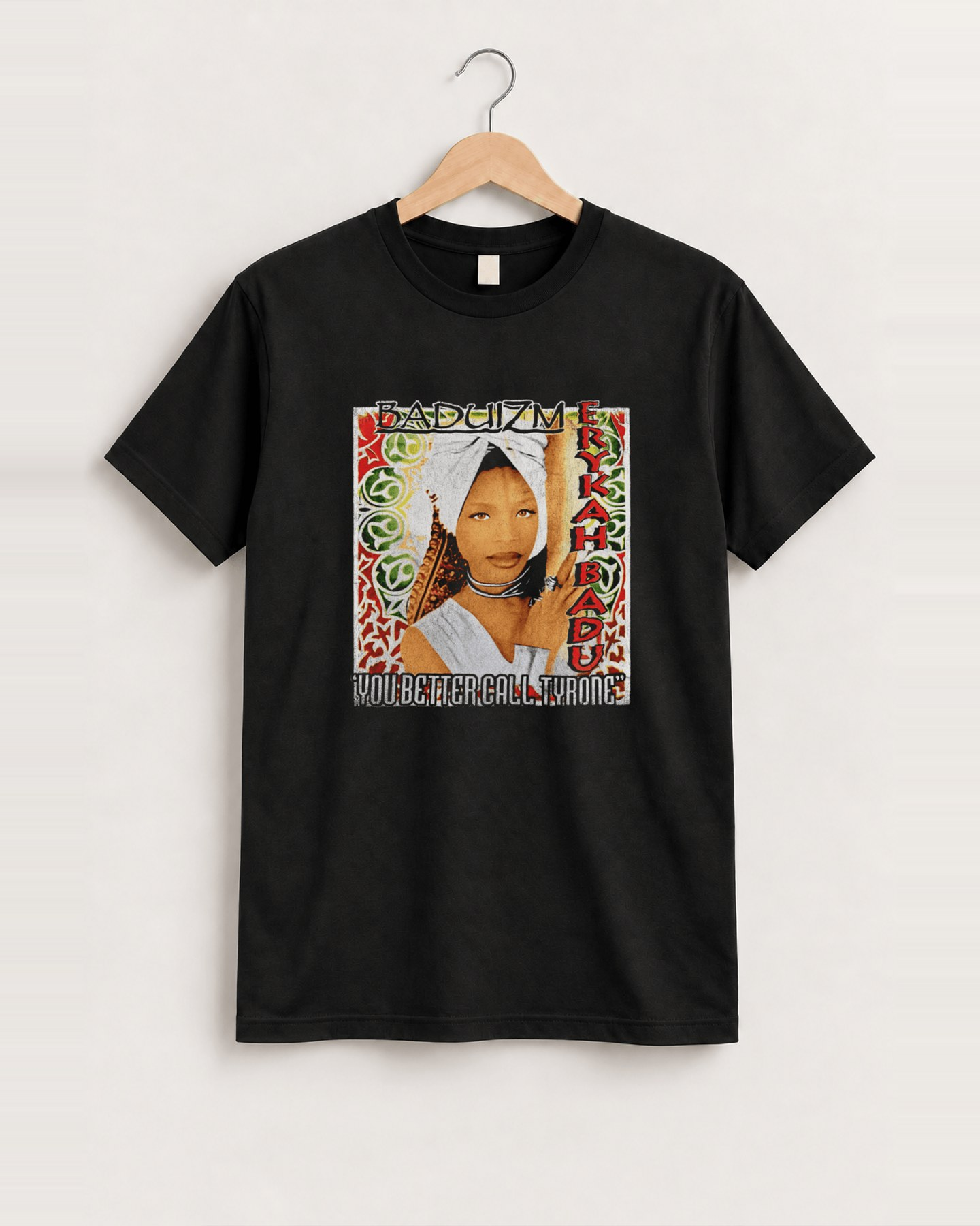 1998 Baduizm tour erykah badu black tee front