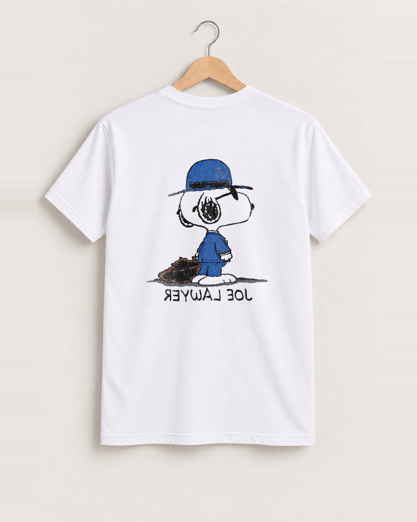 Snoopy joe lawyer white tee back