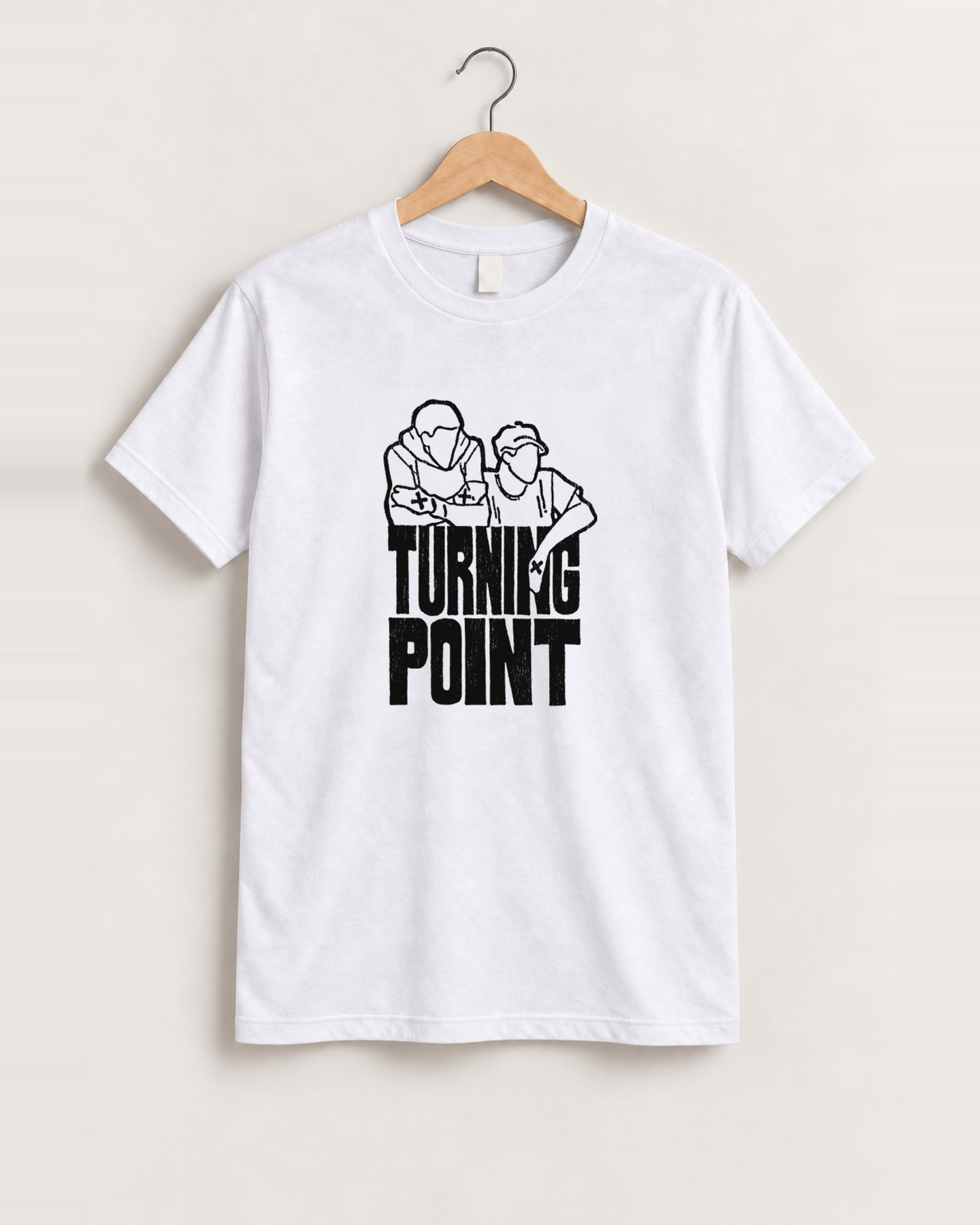 Turning point straight edge hardcore white tee front