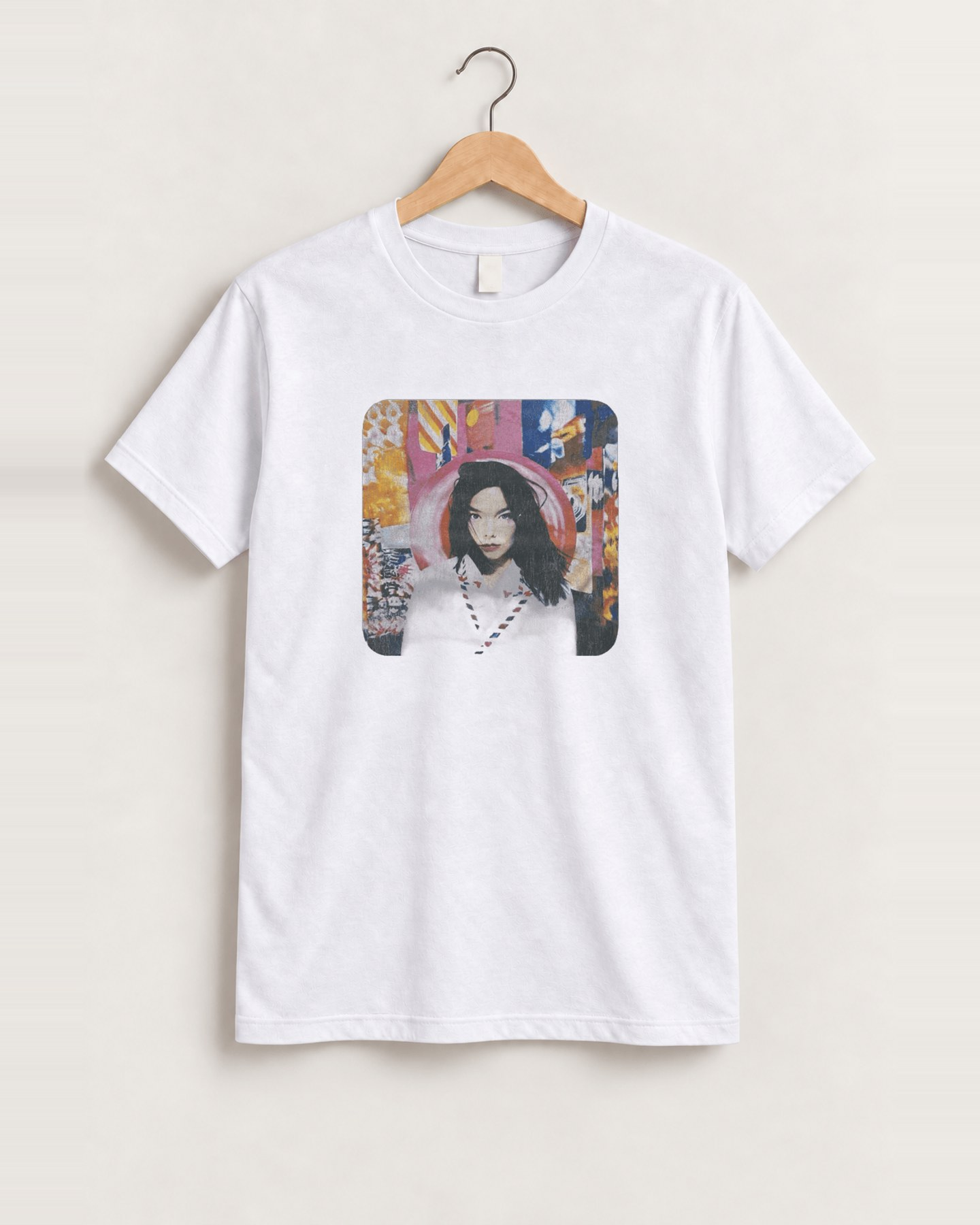 1995 Björk post white tee front