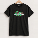 Gr33n day black tee front