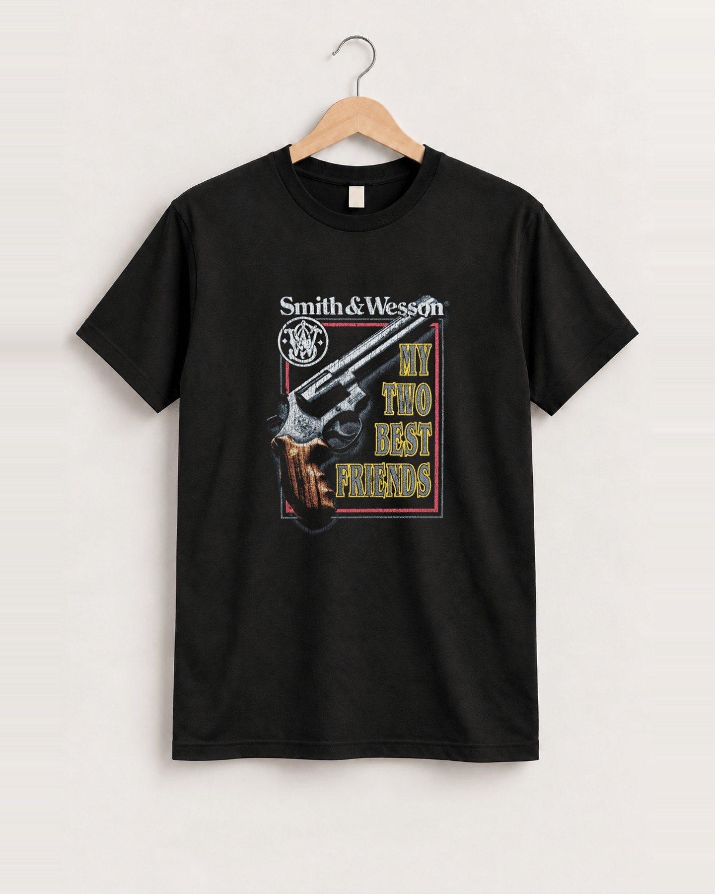 Smith & wesson my two best friends black tee front