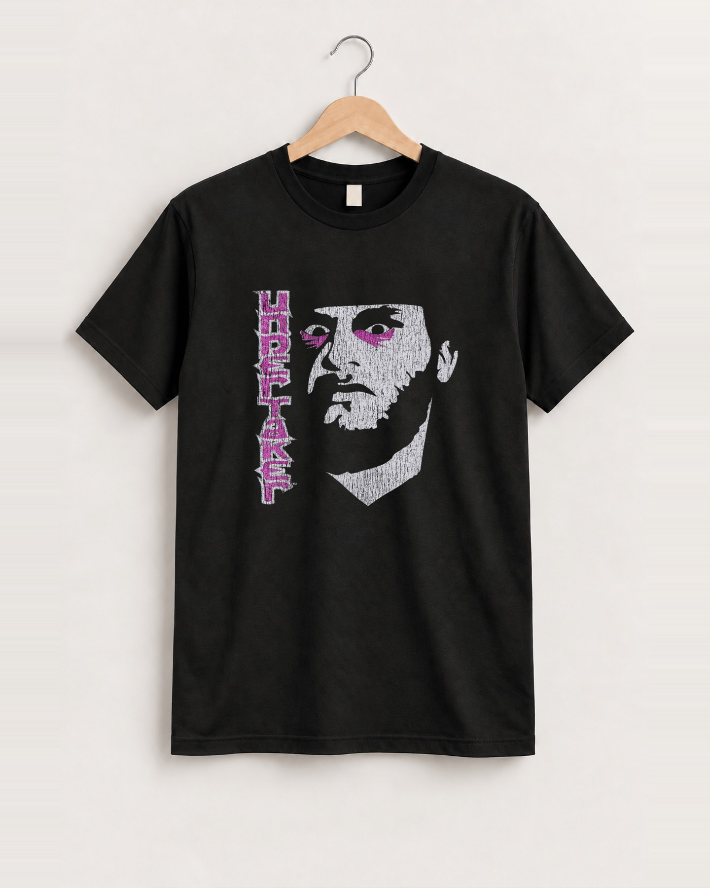 Super rare '92 undertaker promo vintage black t-shirt front