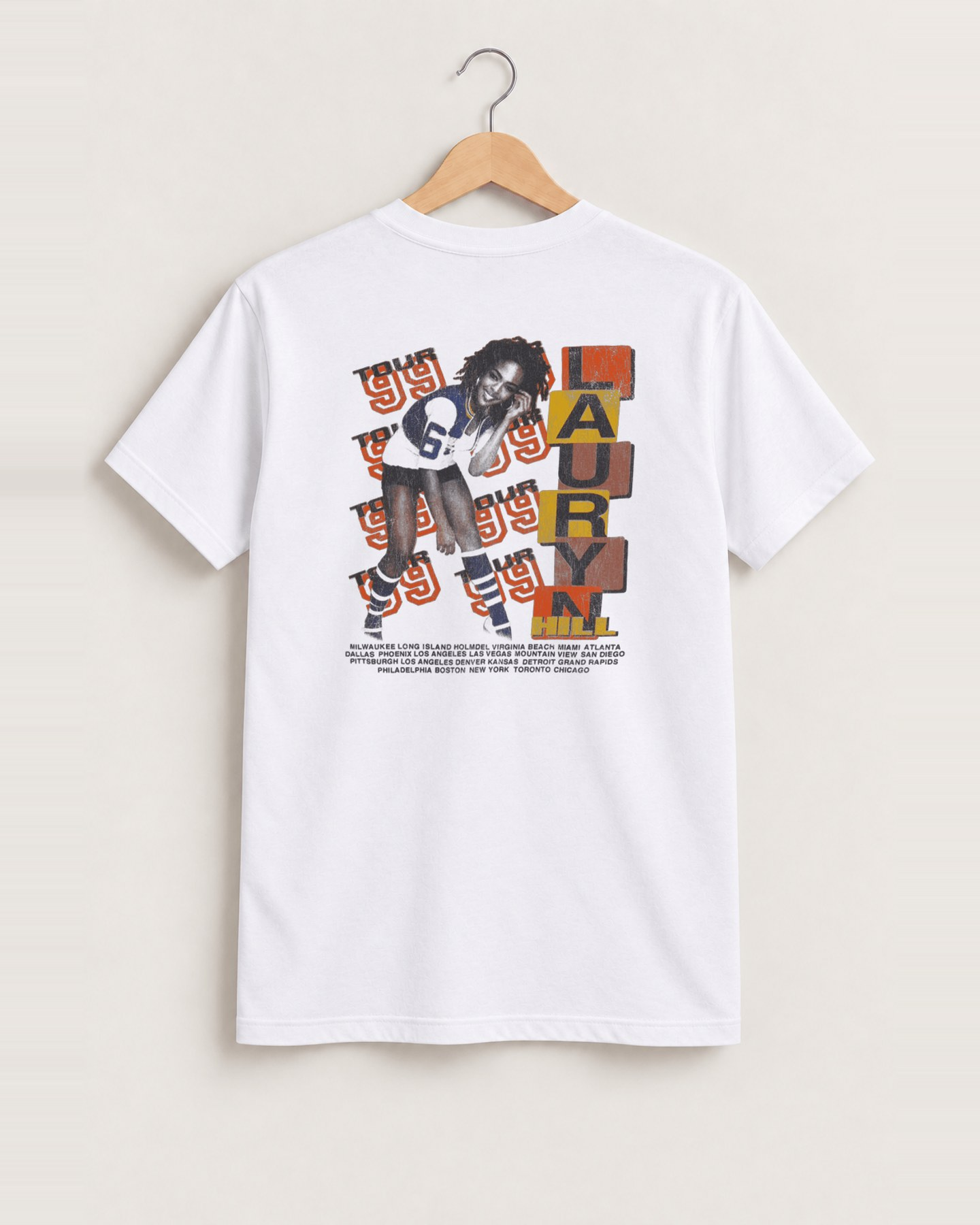 1999 Lauryn hill tour white tee, approved scene back [FG-d8658456dce3]