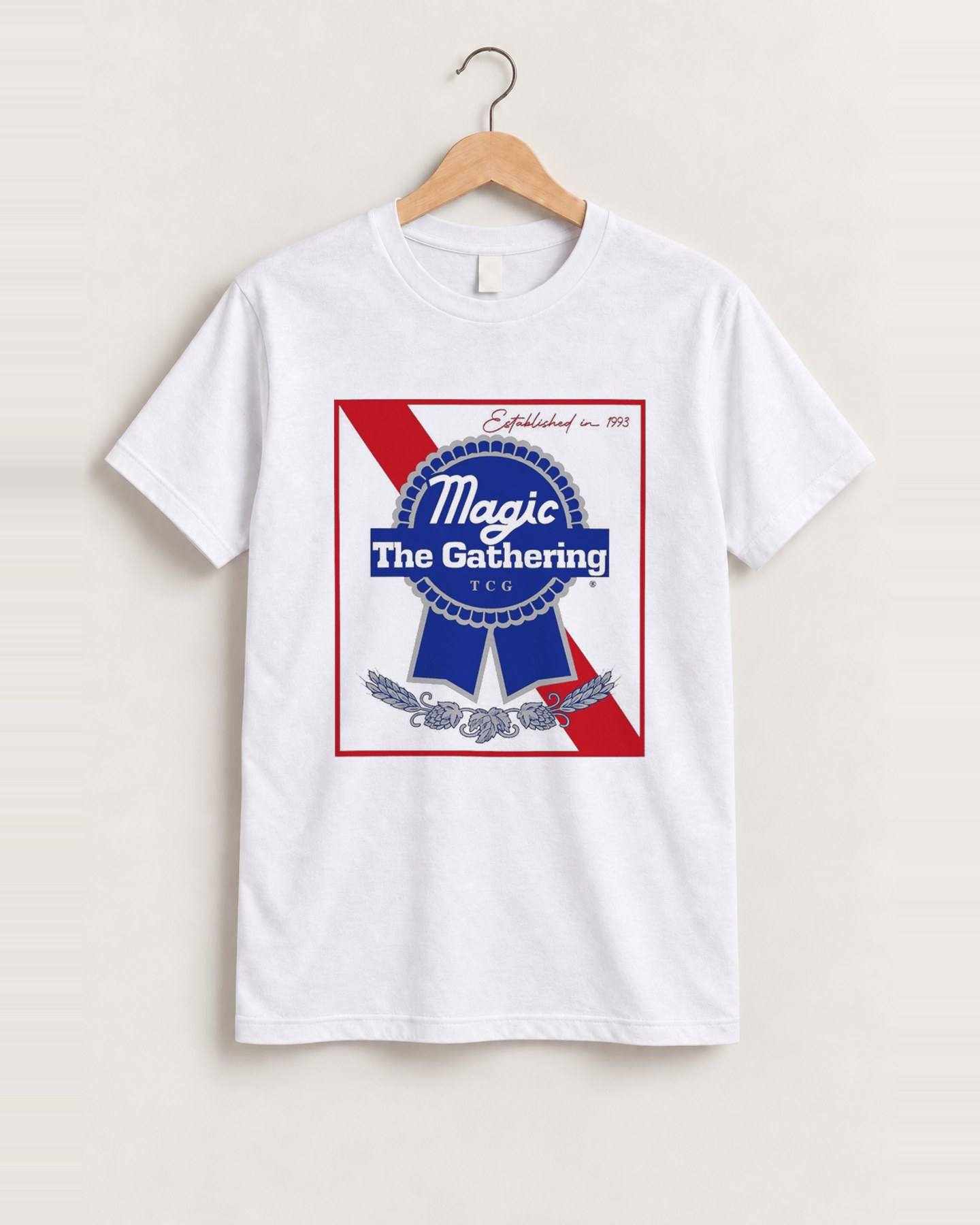 Magic the gathering pabst parody white tee front