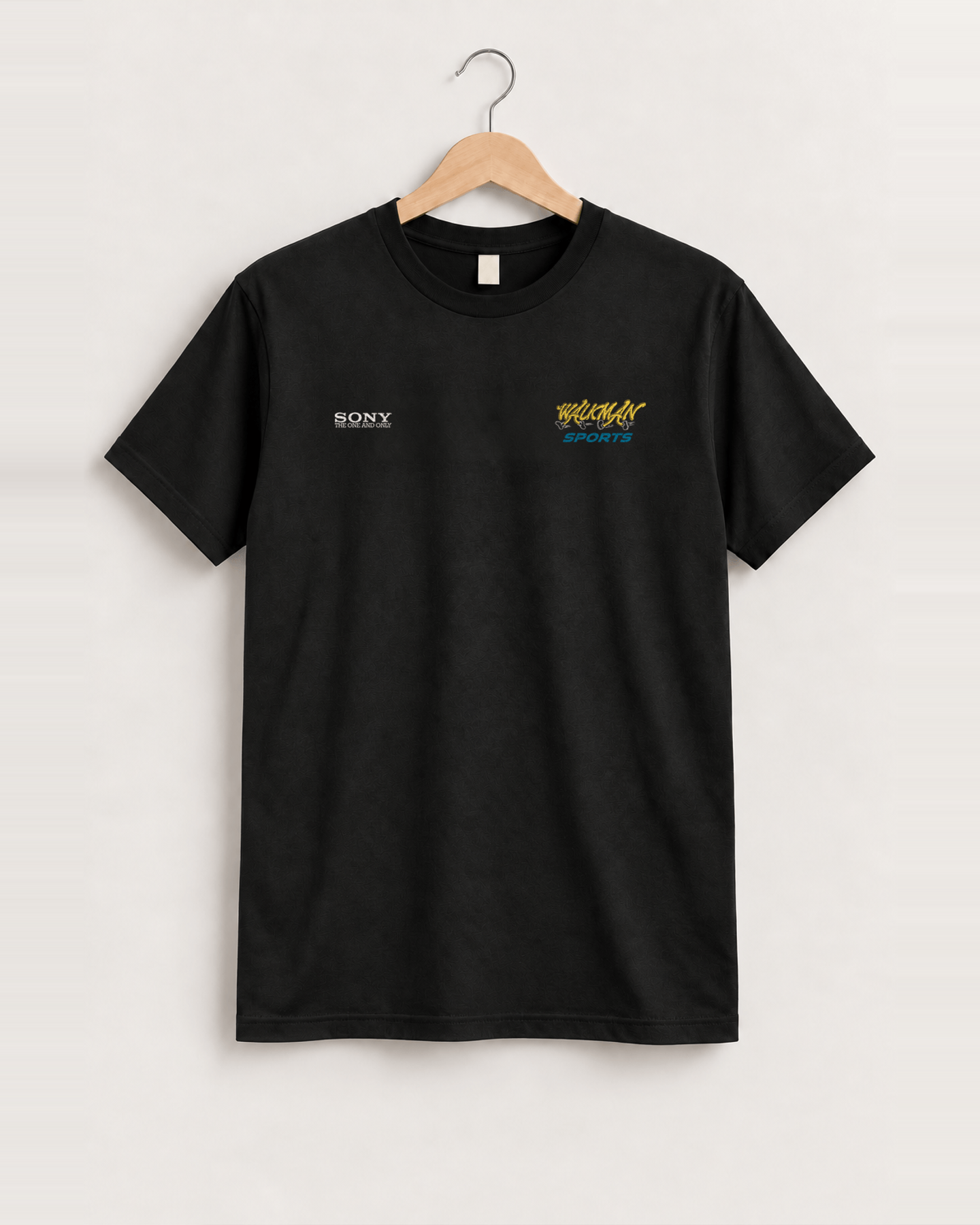 Sony 'Walkman Sports' Grid Vintage Black Tee front
