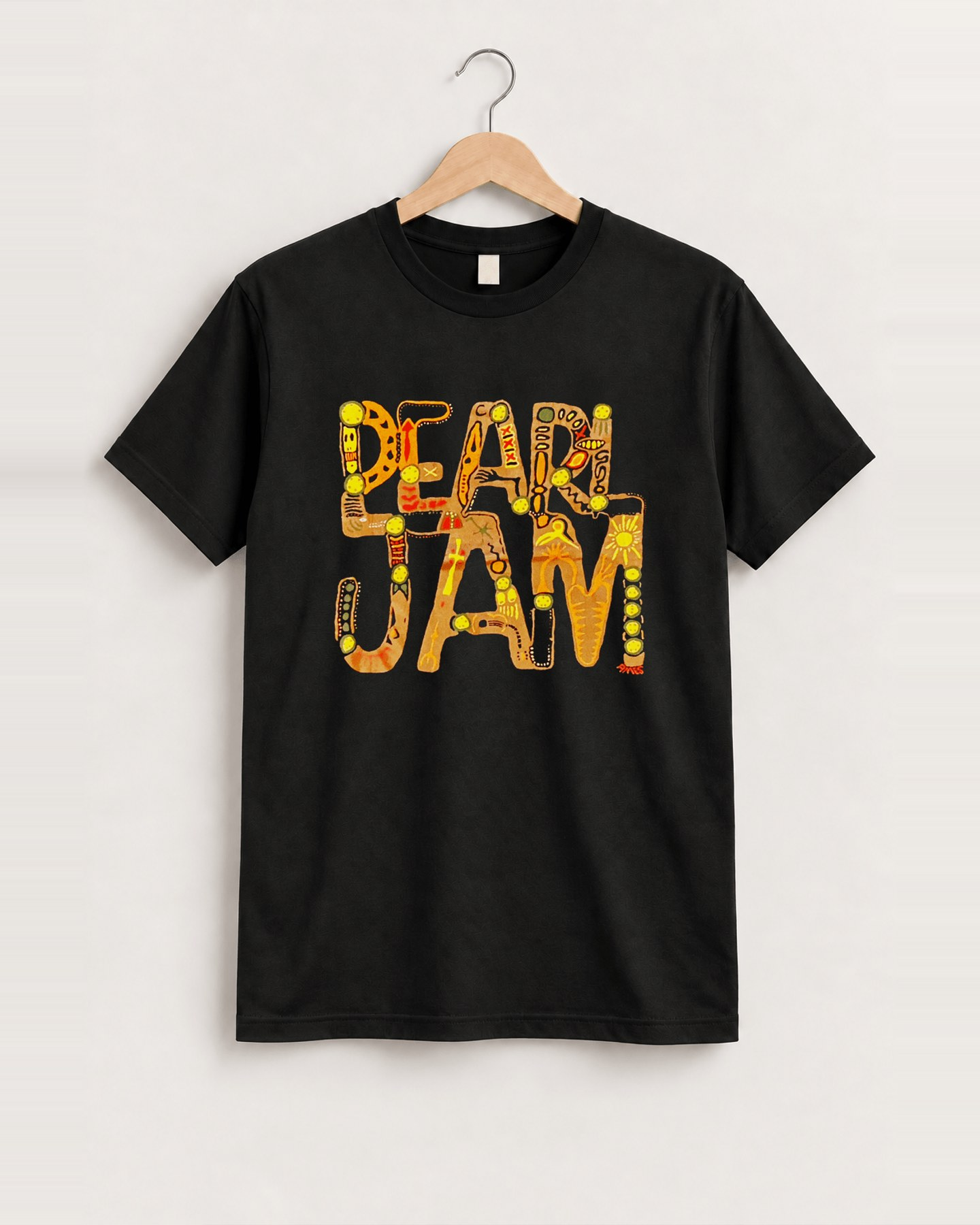 Vintage pearl jam - music for rhinos black t-shirt front