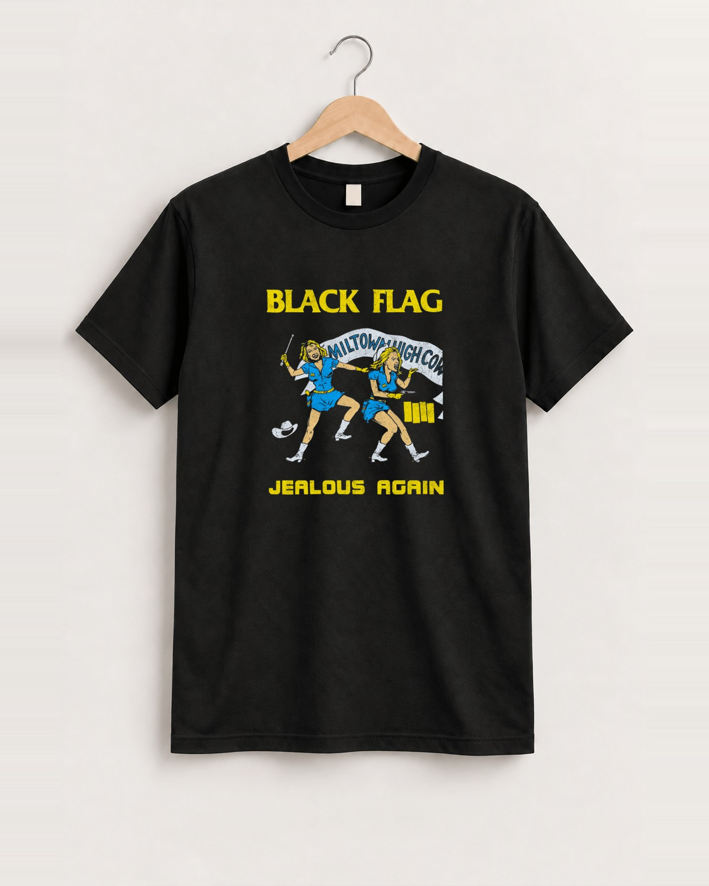 2000 Black flag jealous again black tee front