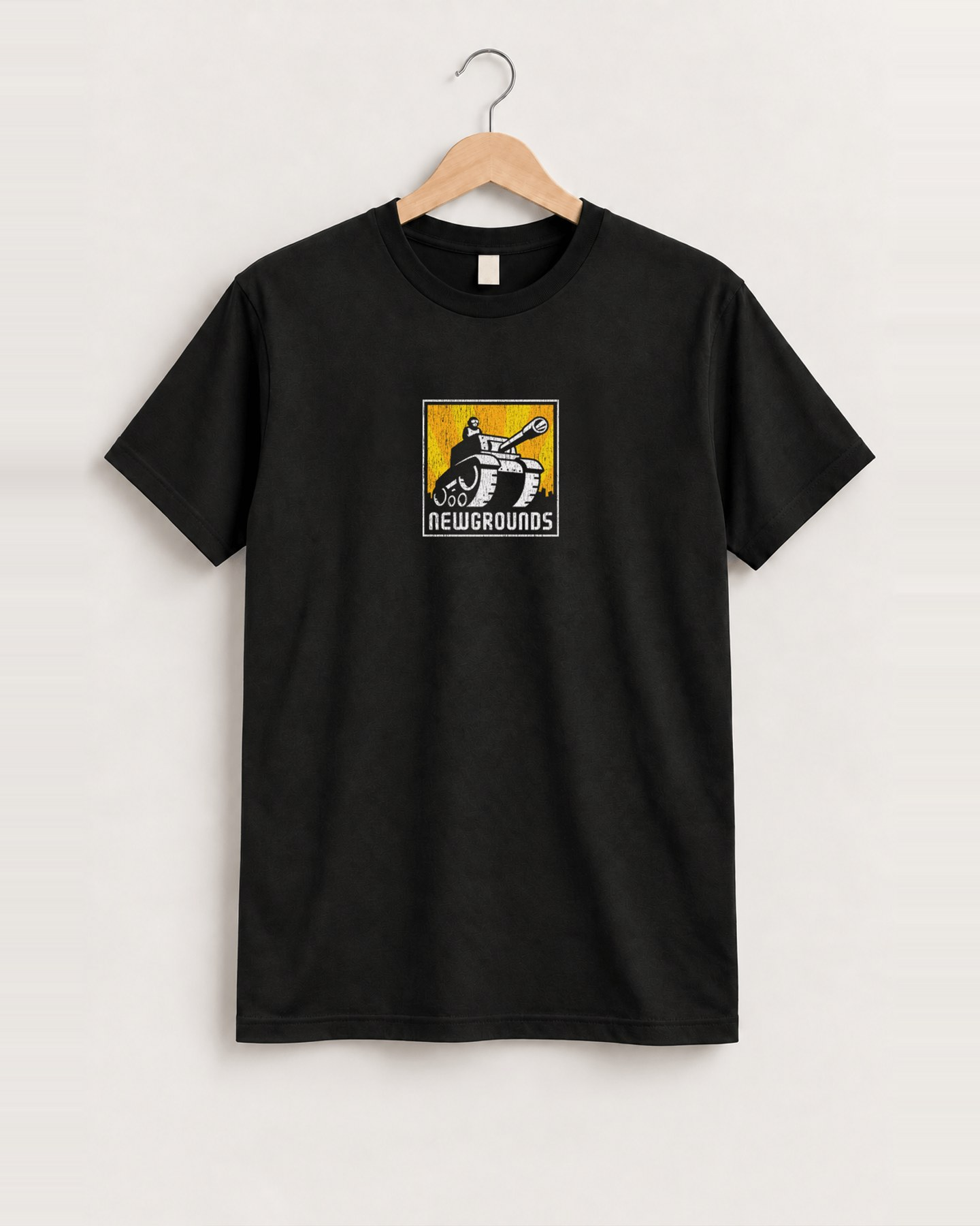 Newgrounds box logo black tee front