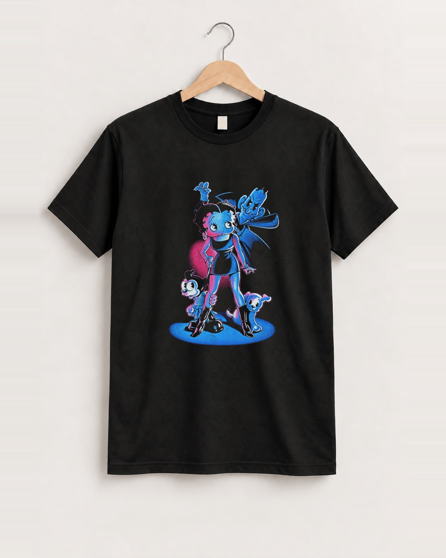 Betty boop halloween black tee front