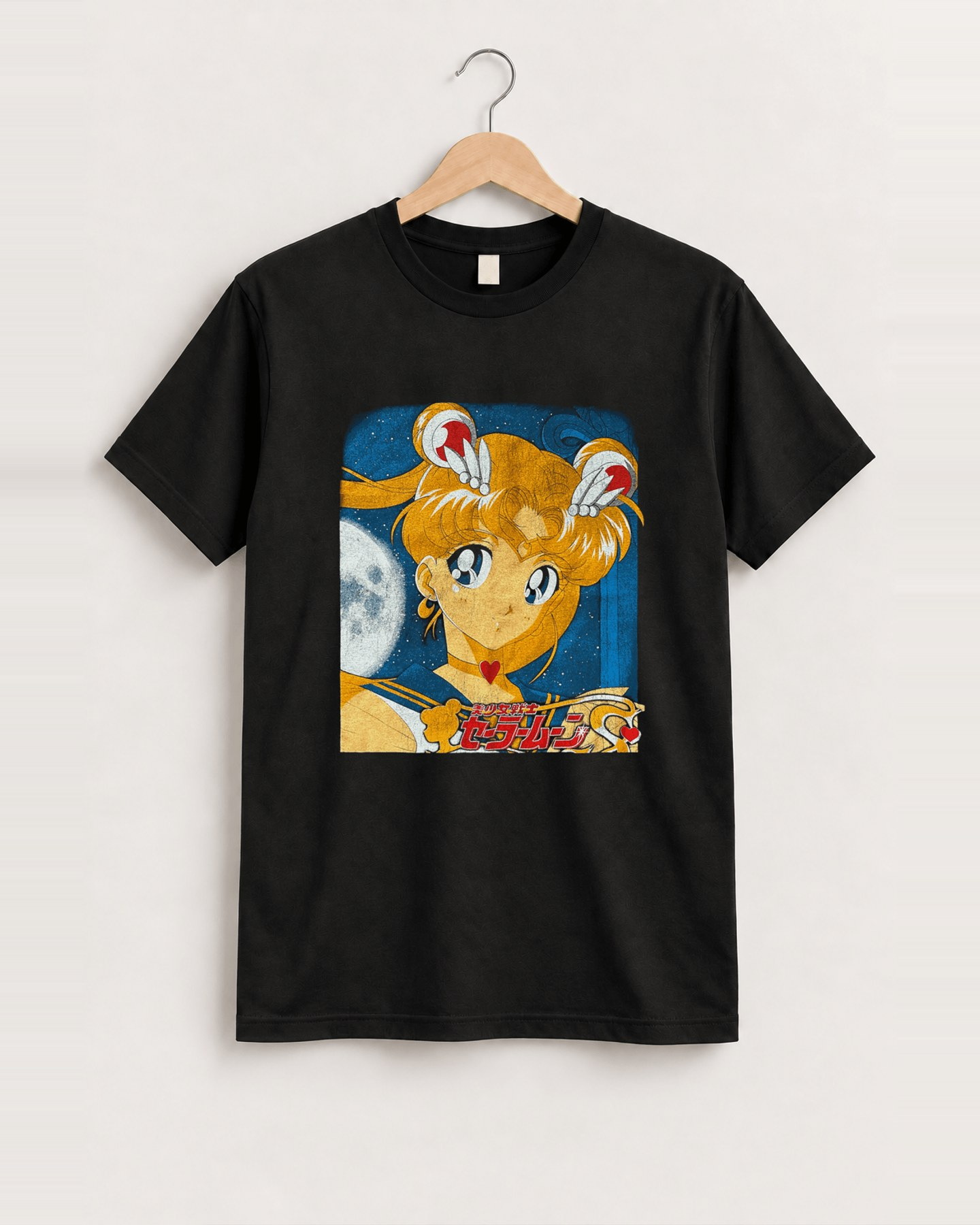 90s sail0r m00n black tee front