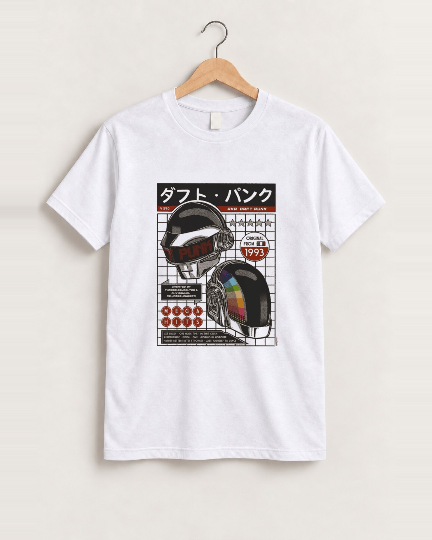 Daft duo white classic tee front