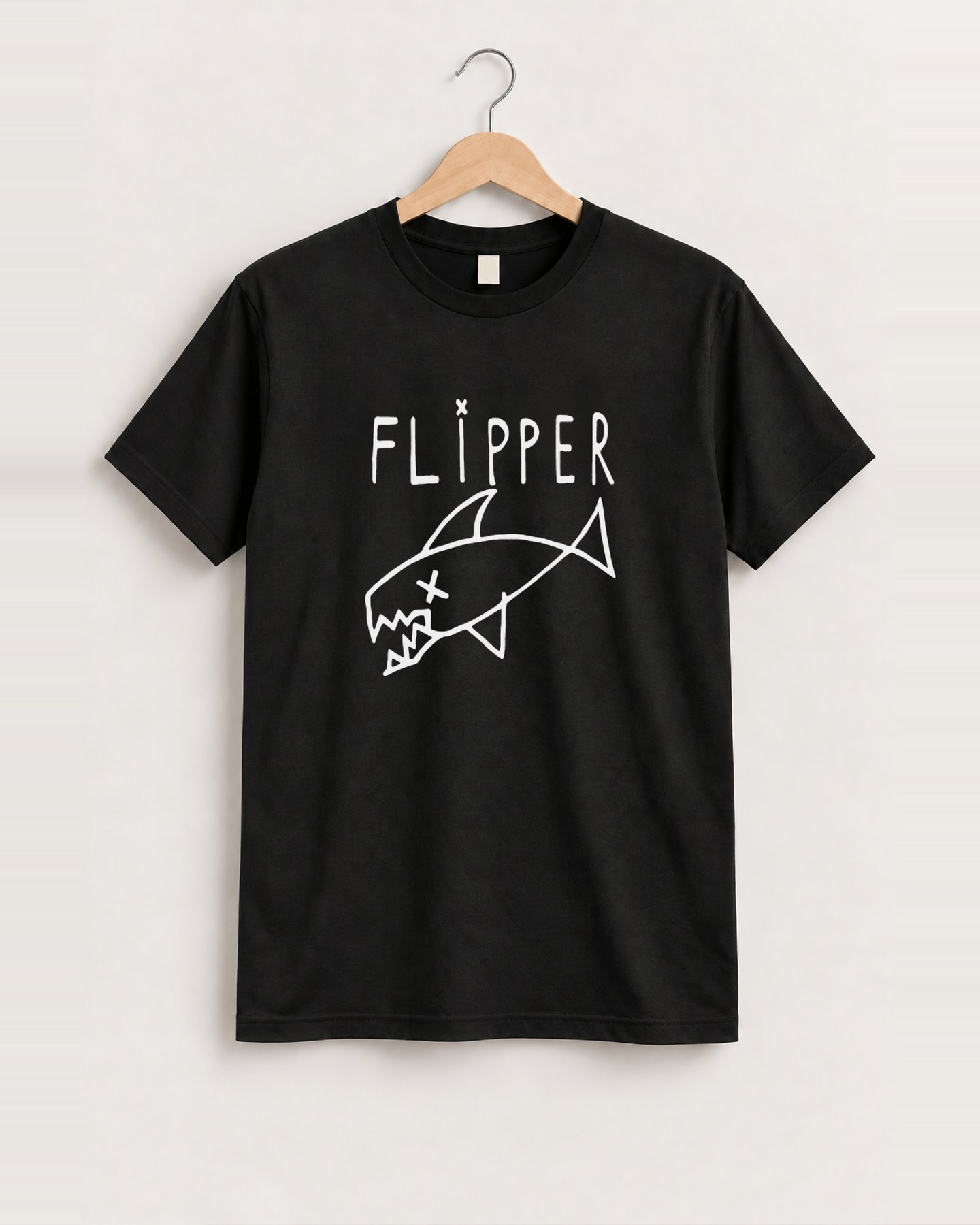 Flipper punk rock vintage black t-shirt front