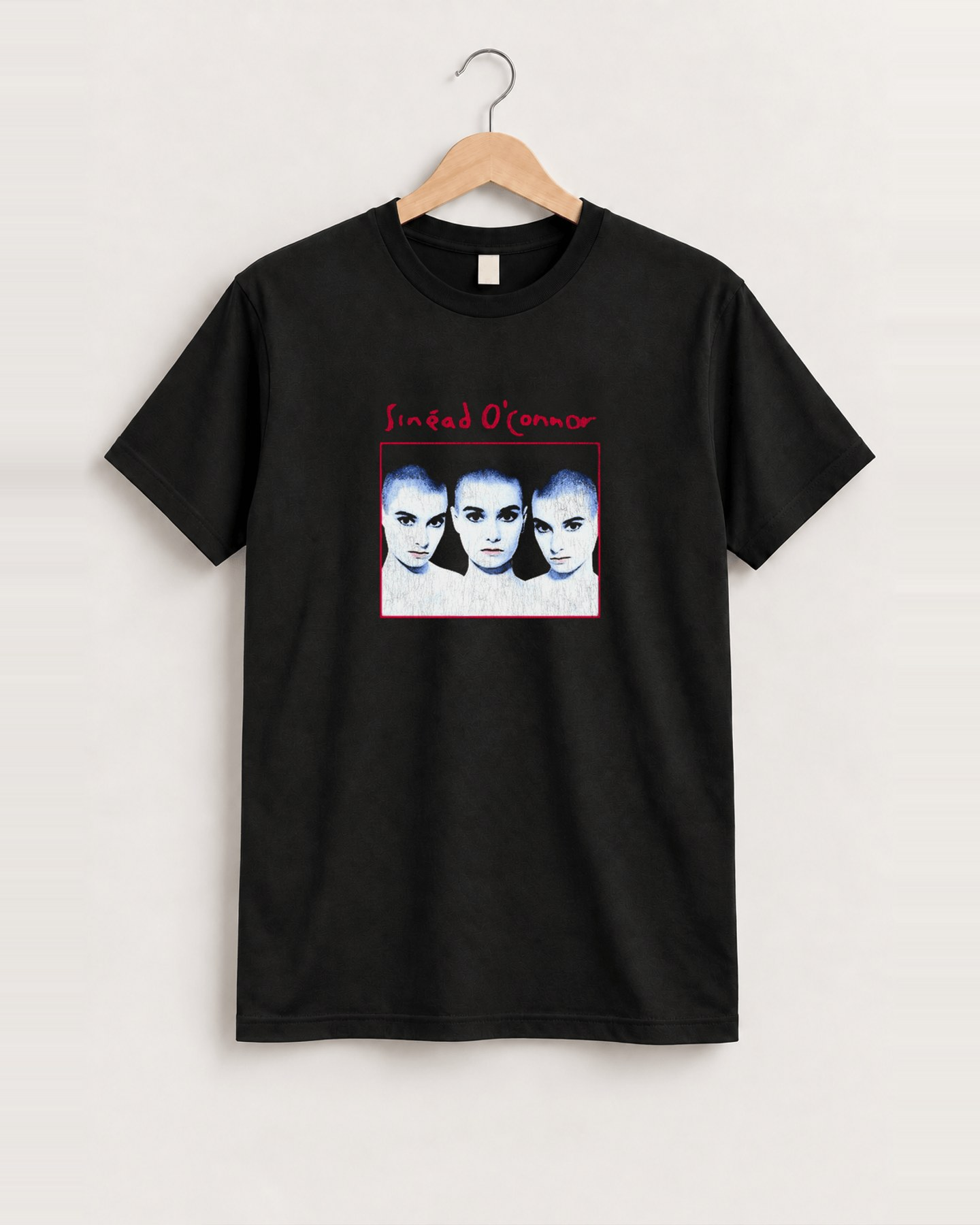90s rare sinead o'connor black tee, approved scene front [FG-e4719438809c]