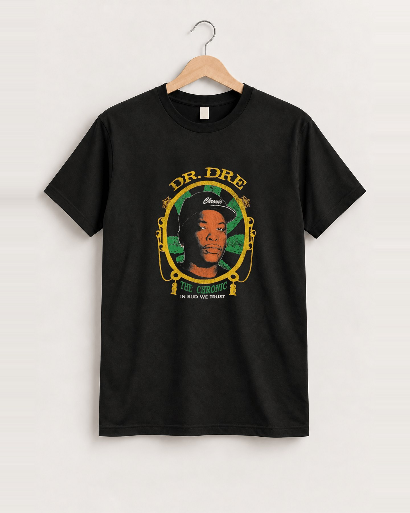 Dr dre the chronic black tee front