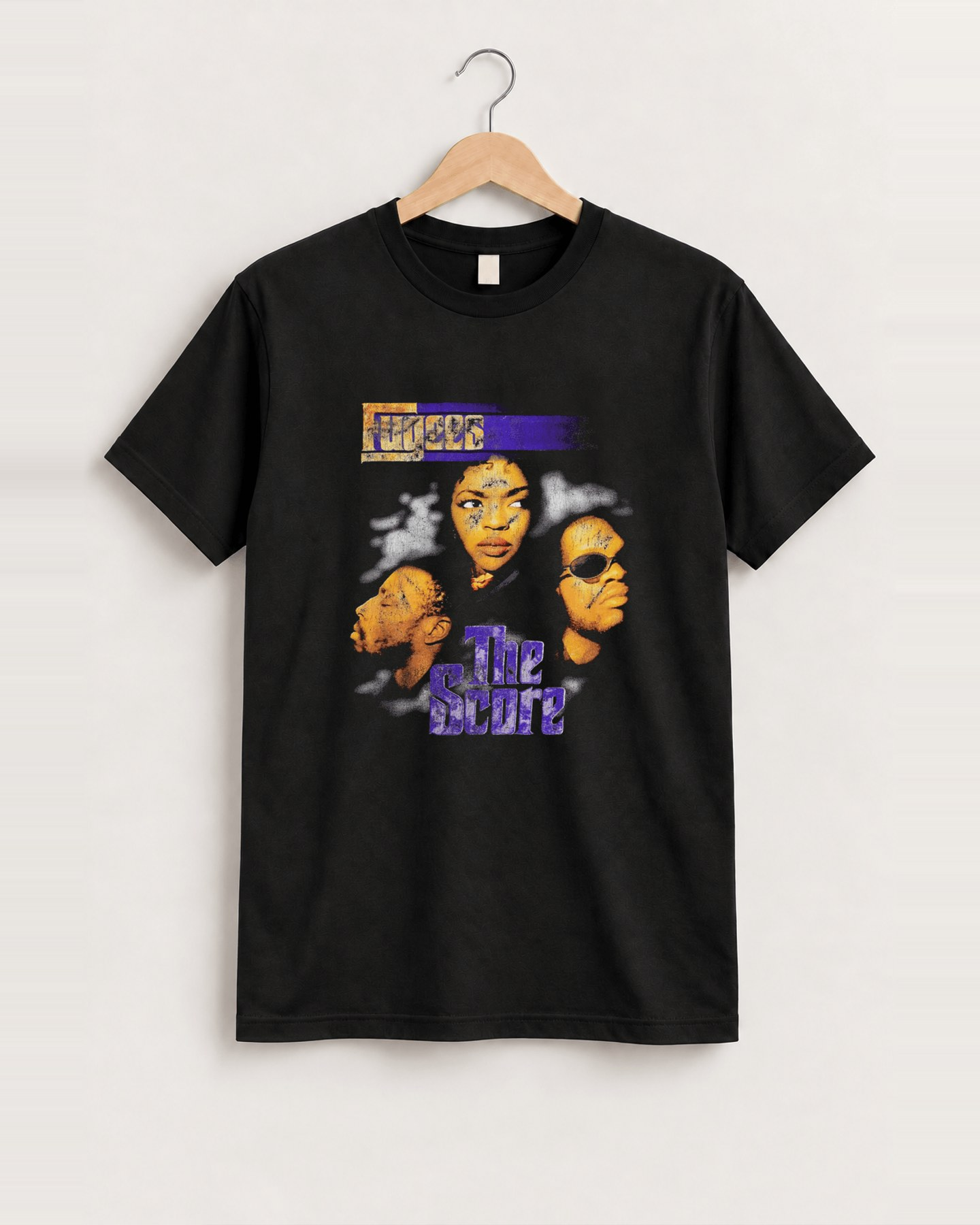 The fugees the score black tee front