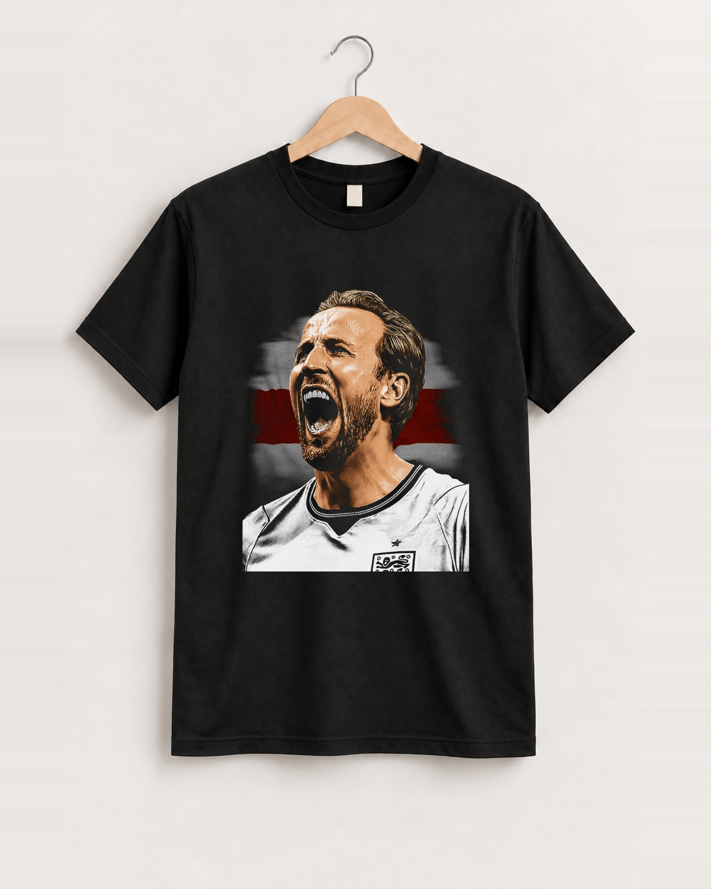 Harry kane england black t-shirt, approved scene front [FG-e734f8bd8623]