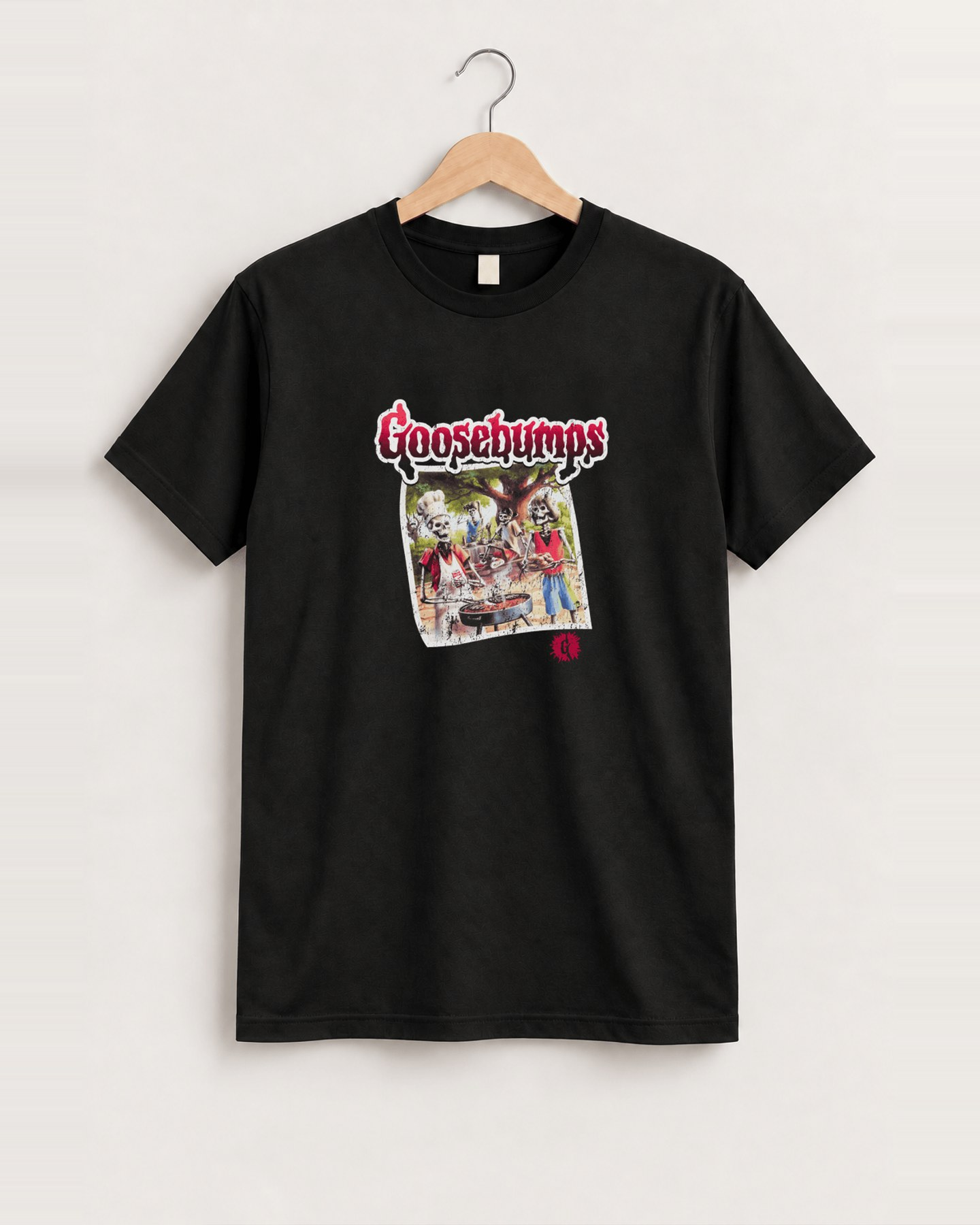 90s gb 'say cheese & die' vintage black tee front