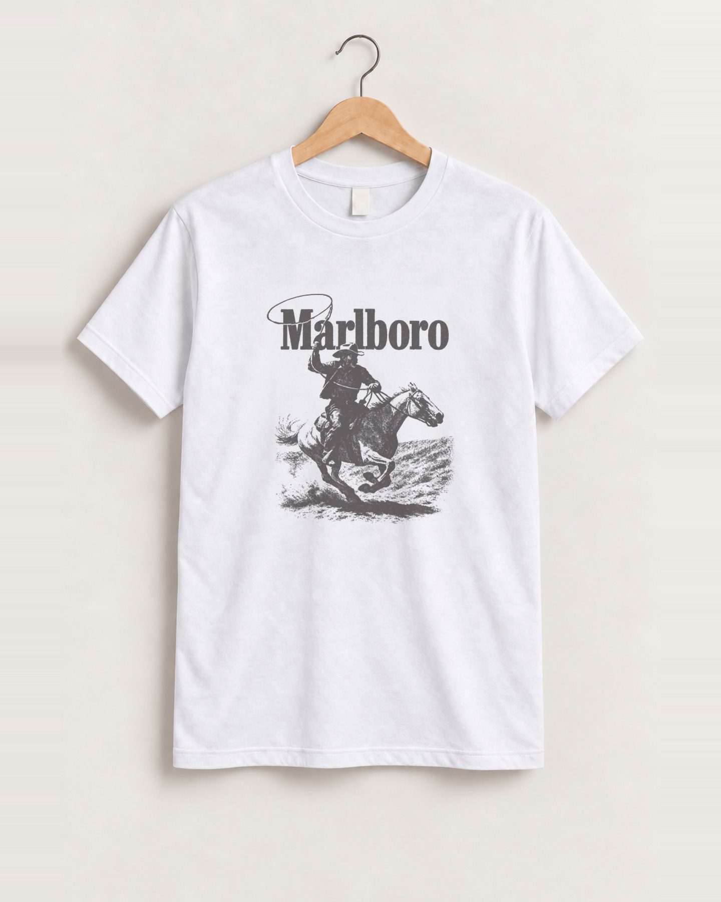 Marlo man 'rustler' vintage white cut off tee front