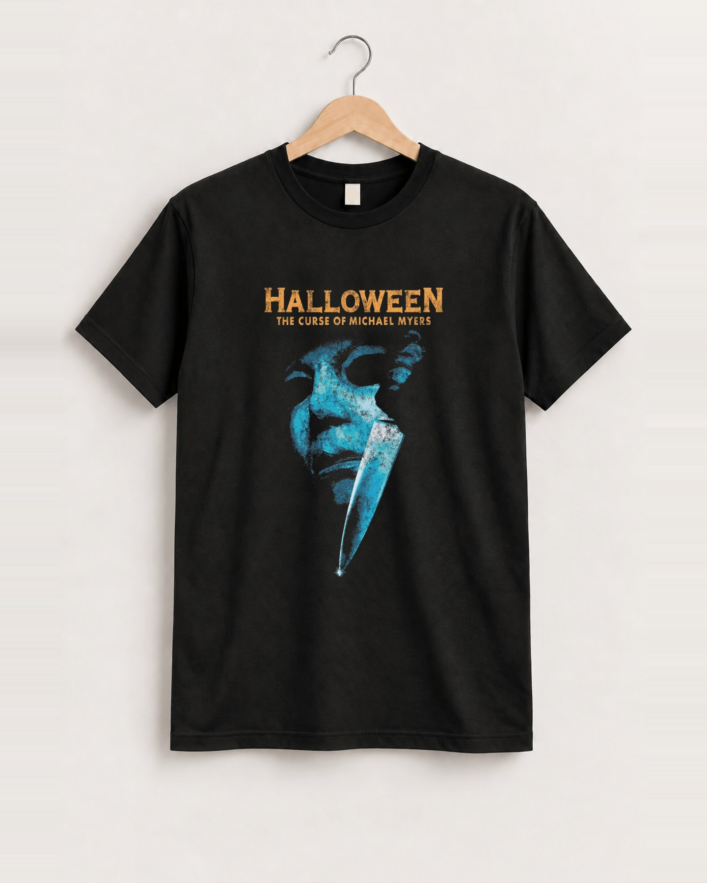 Halloween the curse of michael myers vintage black t-shirt front