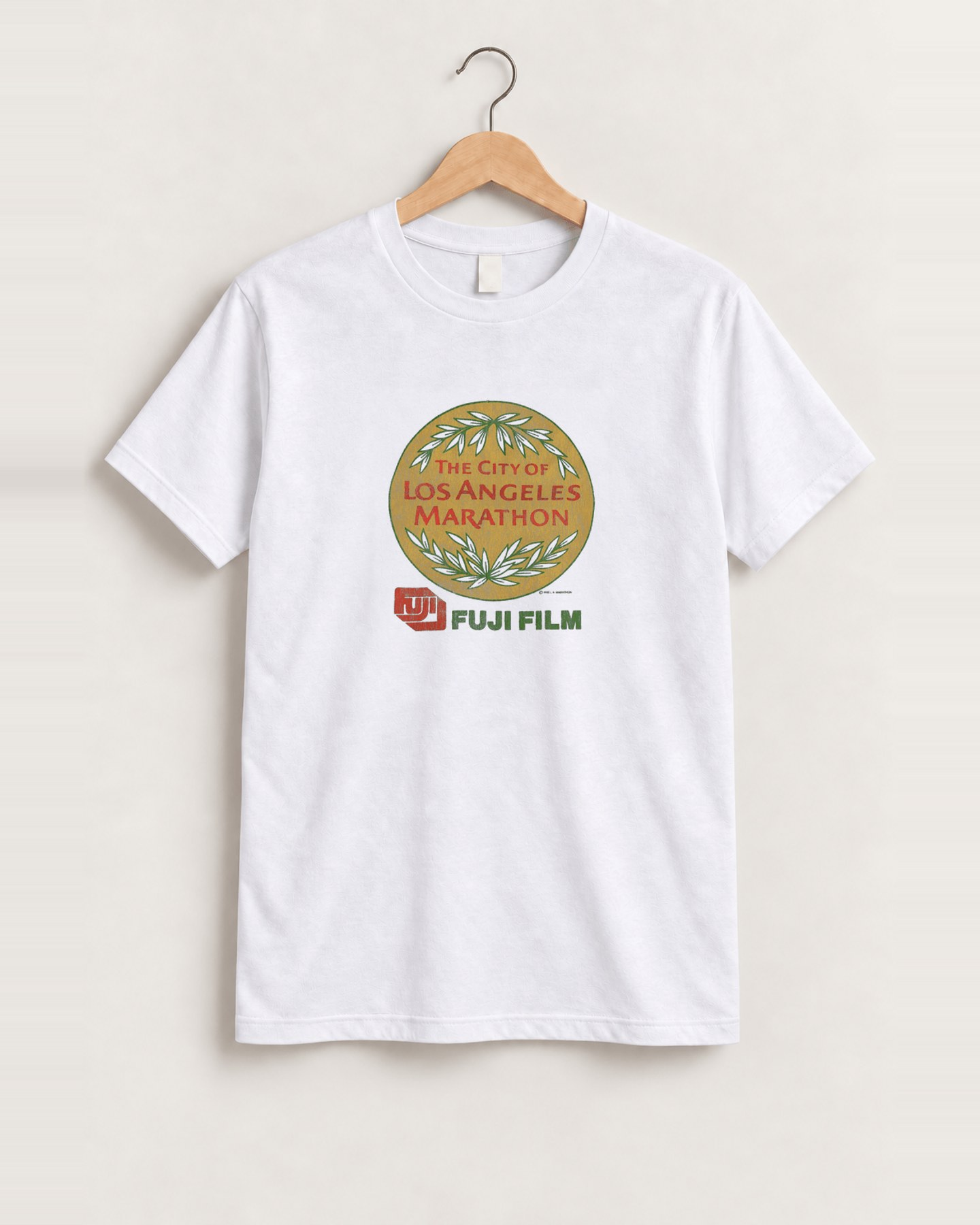1990 Los angeles marathon white tee front