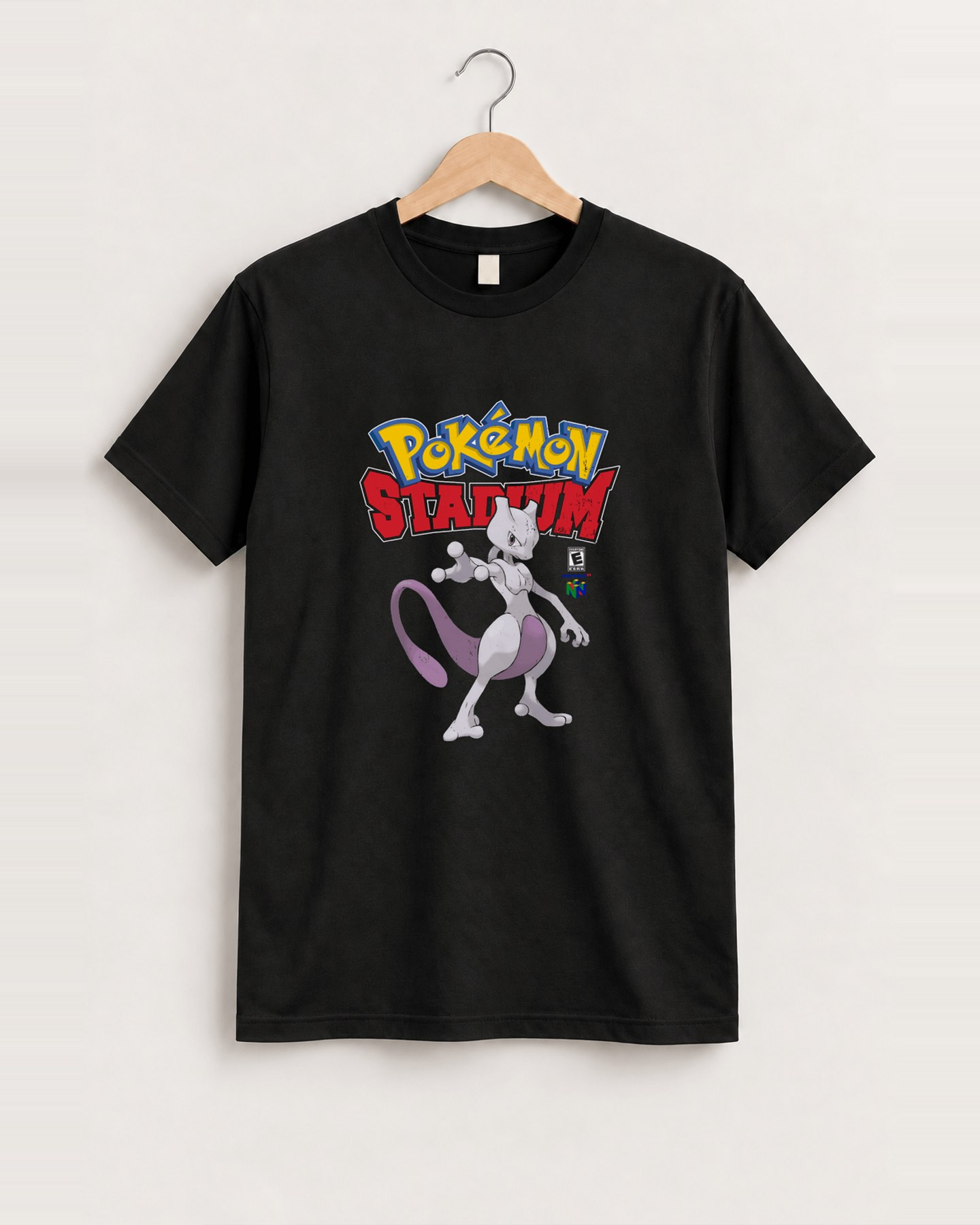 Pkmn stadium black tee front