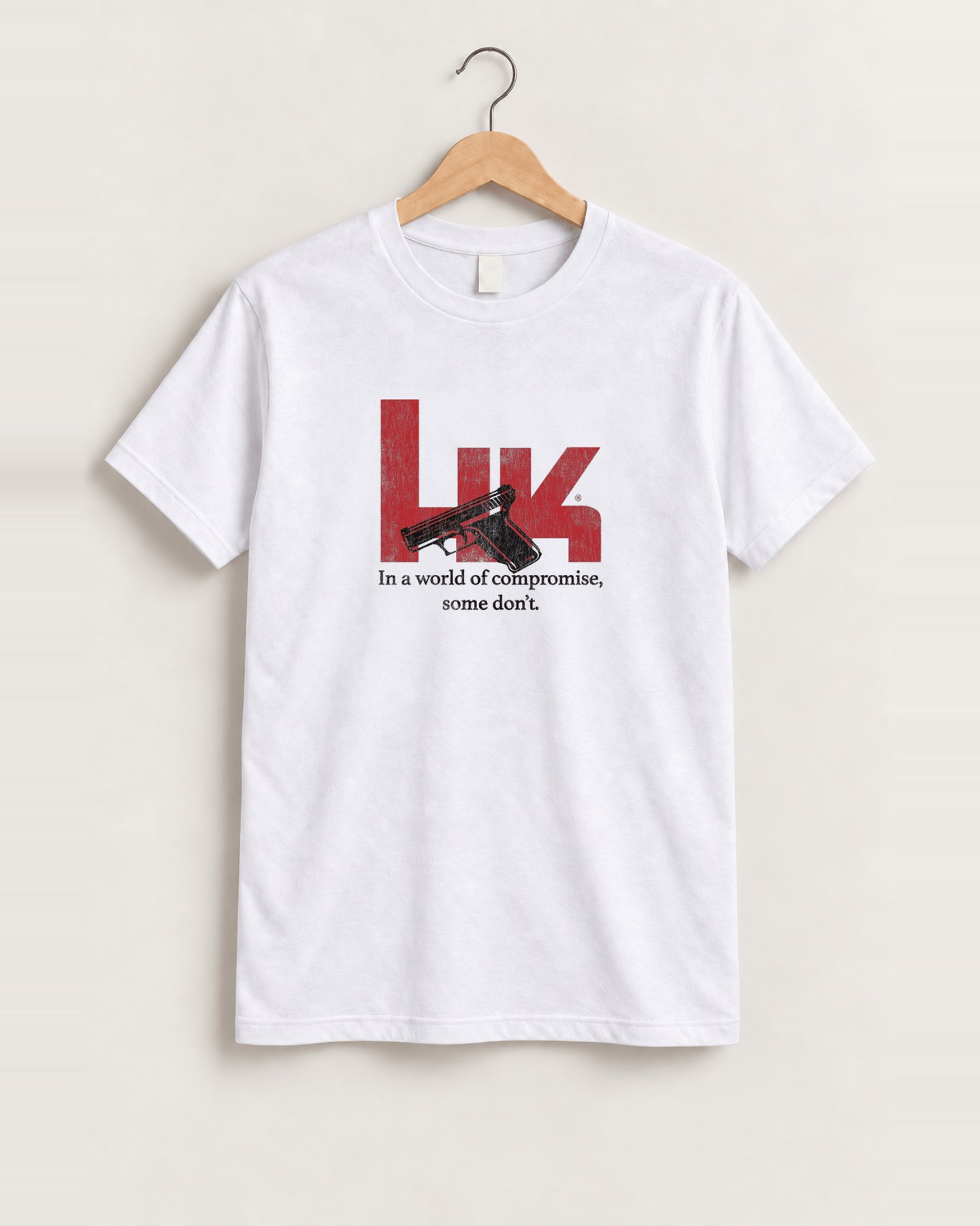 Heckler koch white tee front