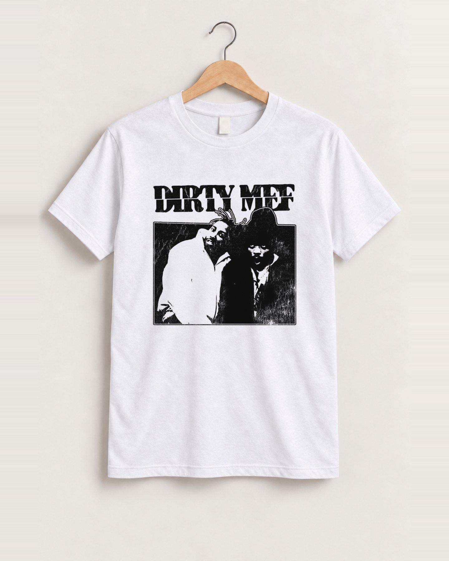 Dirty mef long sleeve white tee front
